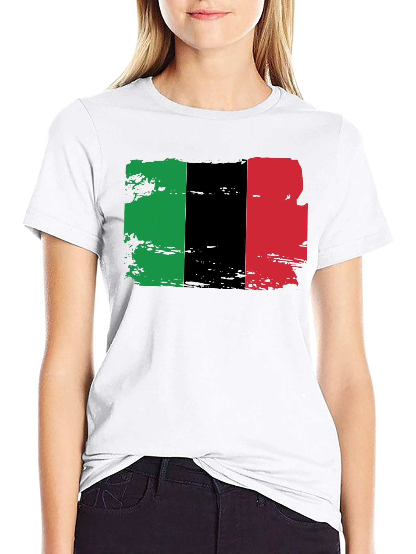 Pan-African Flag T-Shirt - Black Cotton Blend Tee