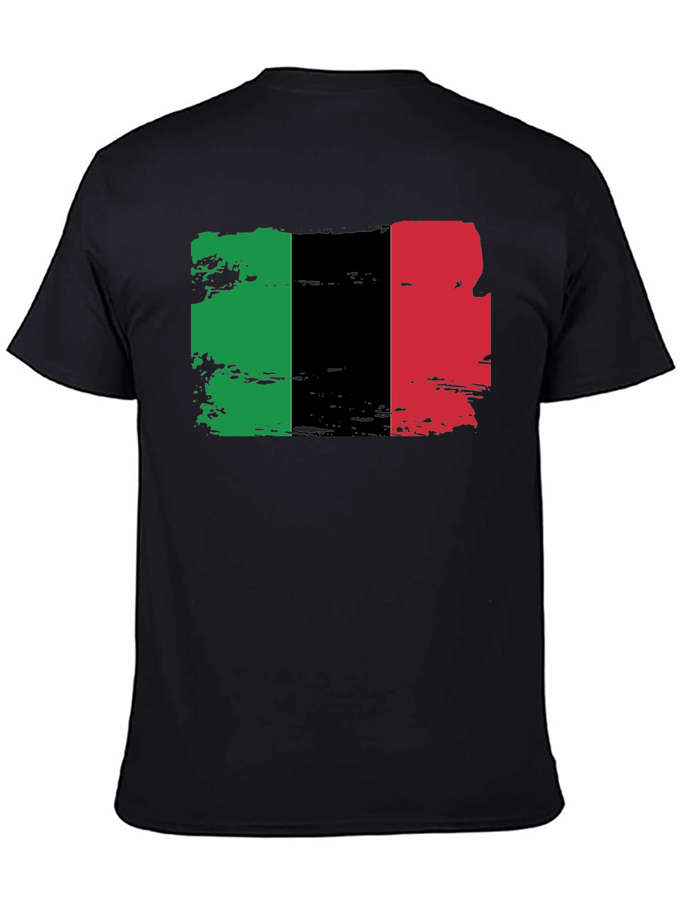 Pan-African Flag T-Shirt - Black Cotton Blend Tee