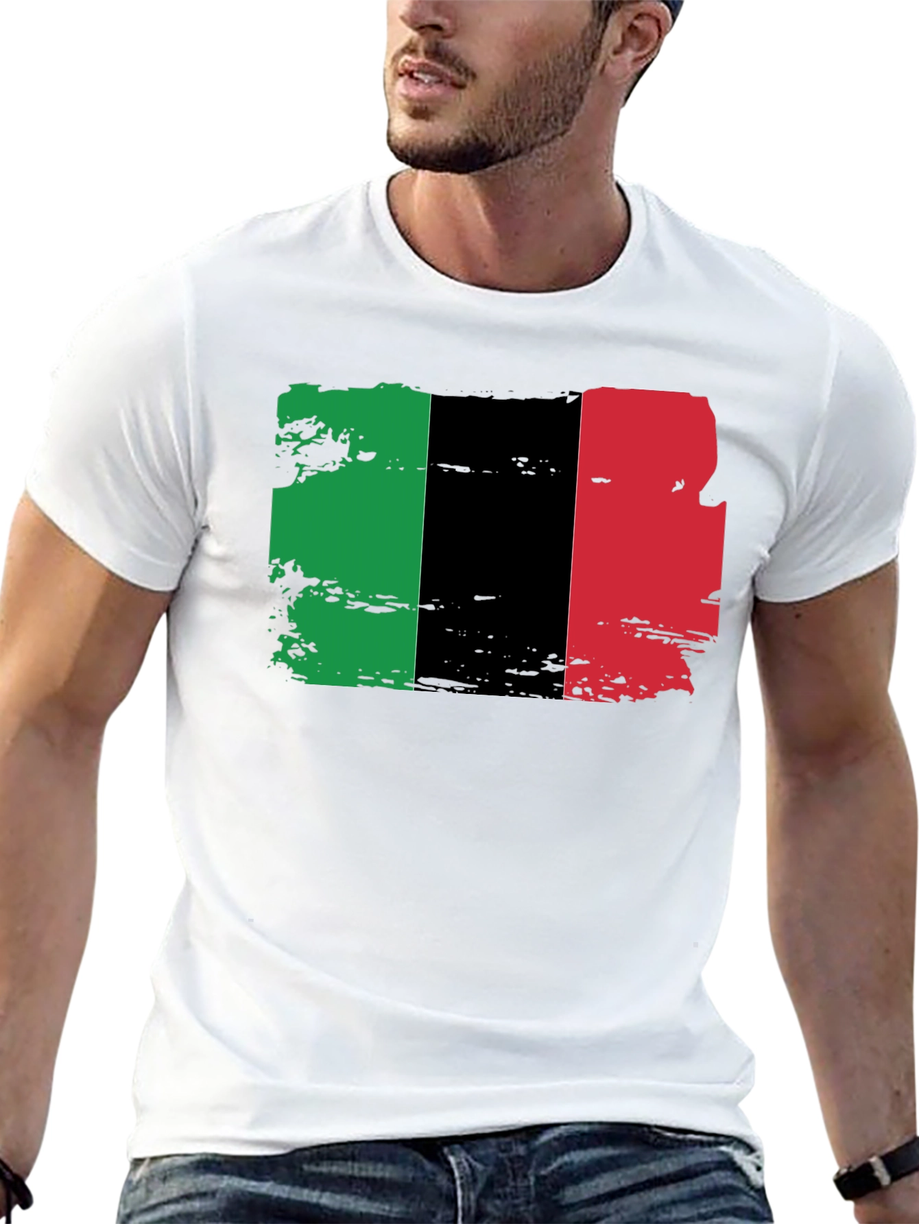 Pan-African Flag T-Shirt - Black Cotton Blend Tee