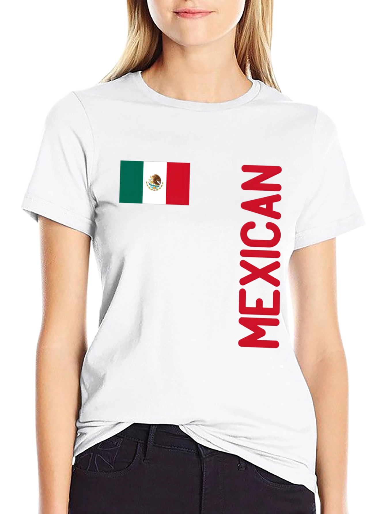 Mexican Flag T-Shirt - Red Lettering
