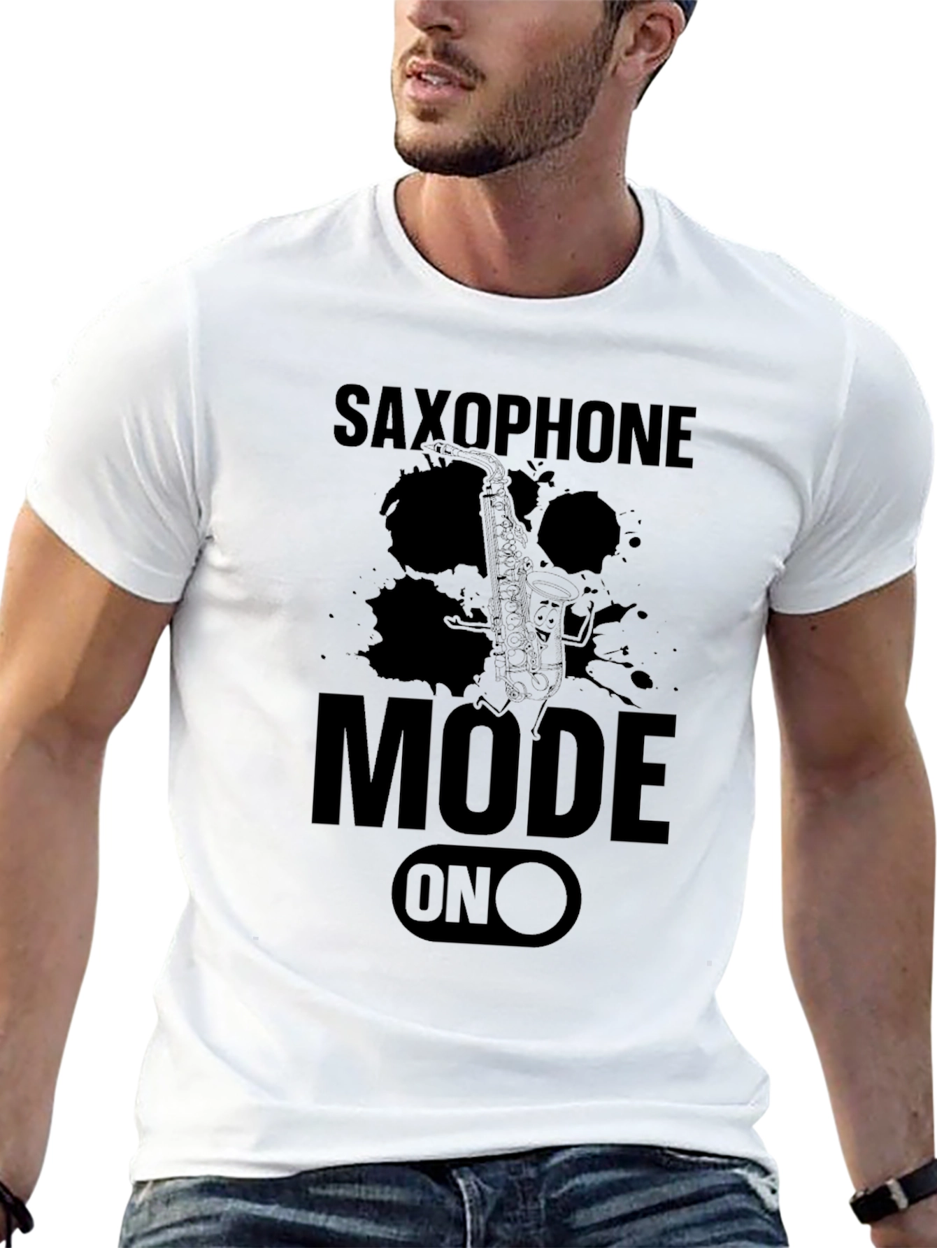 Saxophone Mode On T-Shirt - Music Lover Tee