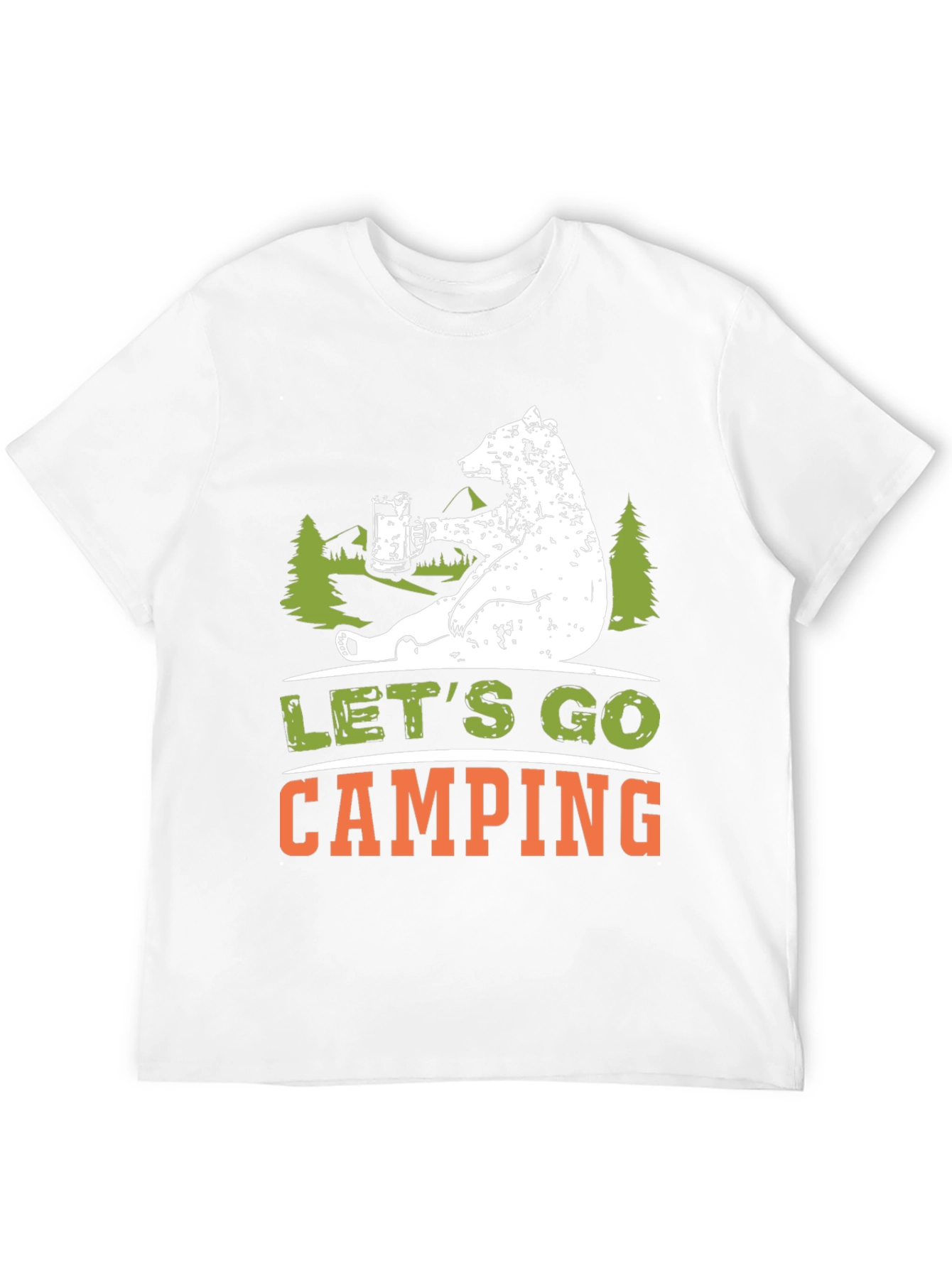 Lets Go Camping Bear Graphic Tee