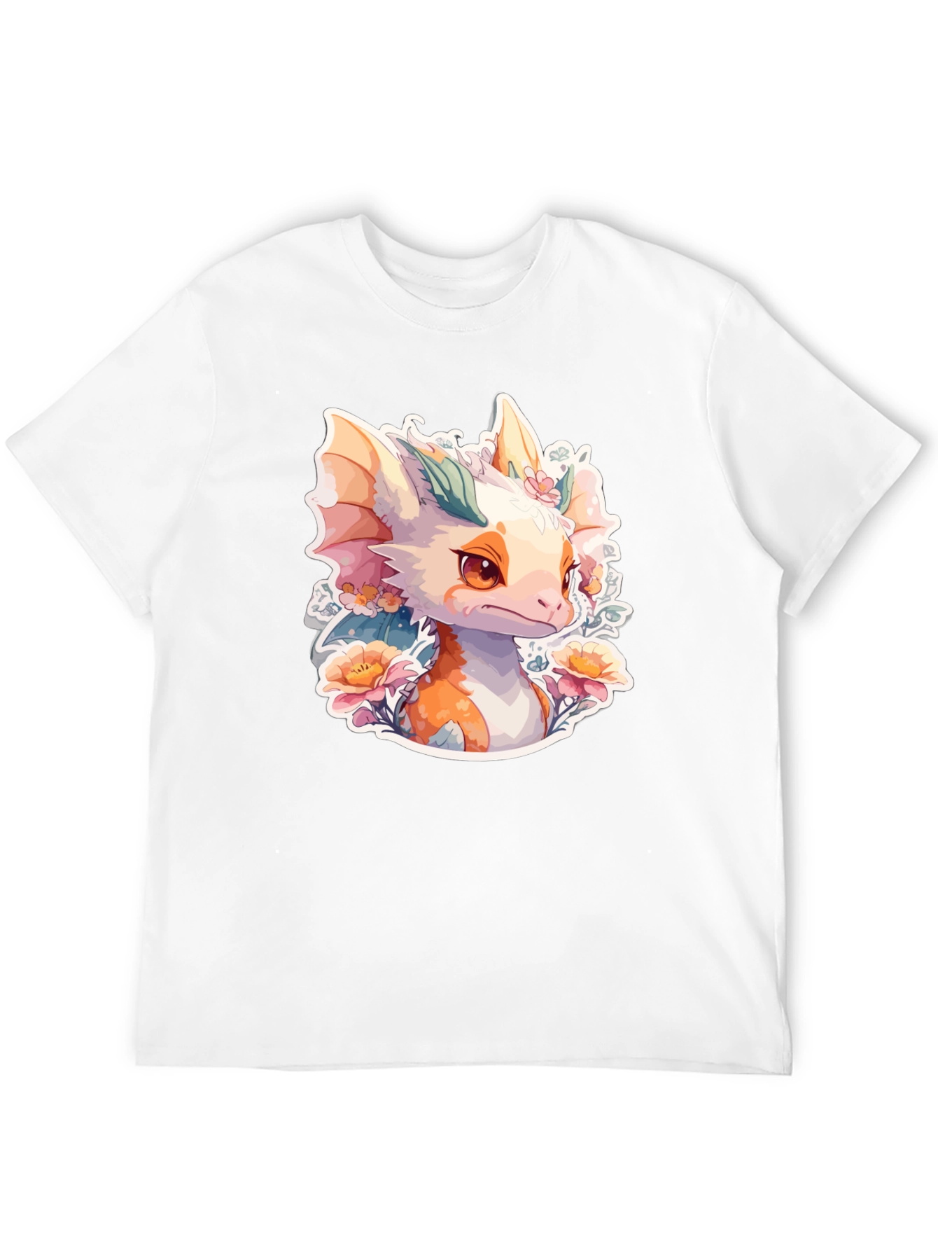 Dragon Floral T-Shirt: Cute Fantasy Creature Tee