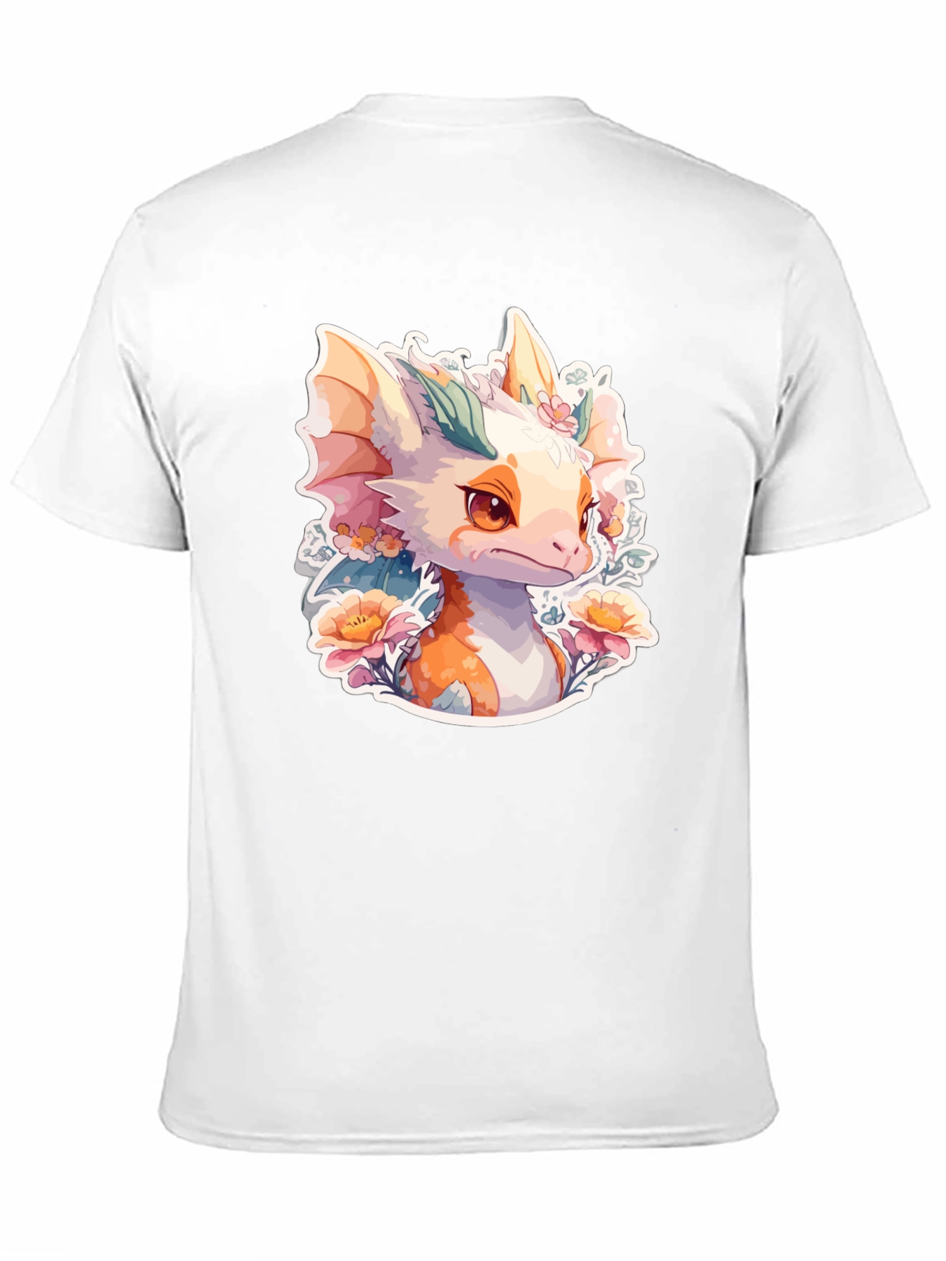 Dragon Floral T-Shirt: Cute Fantasy Creature Tee