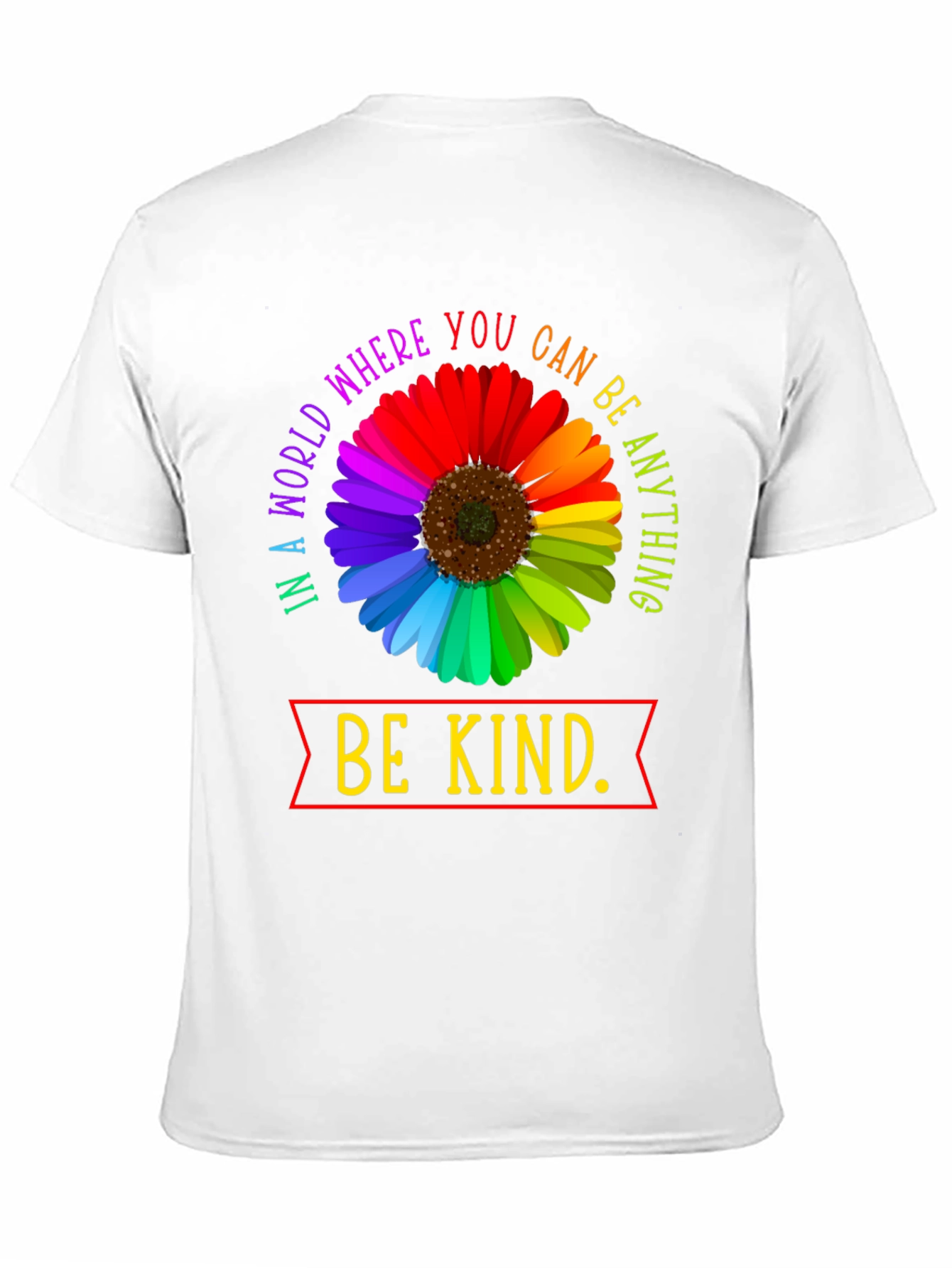 Be Kind Rainbow Flower Graphic T-Shirt