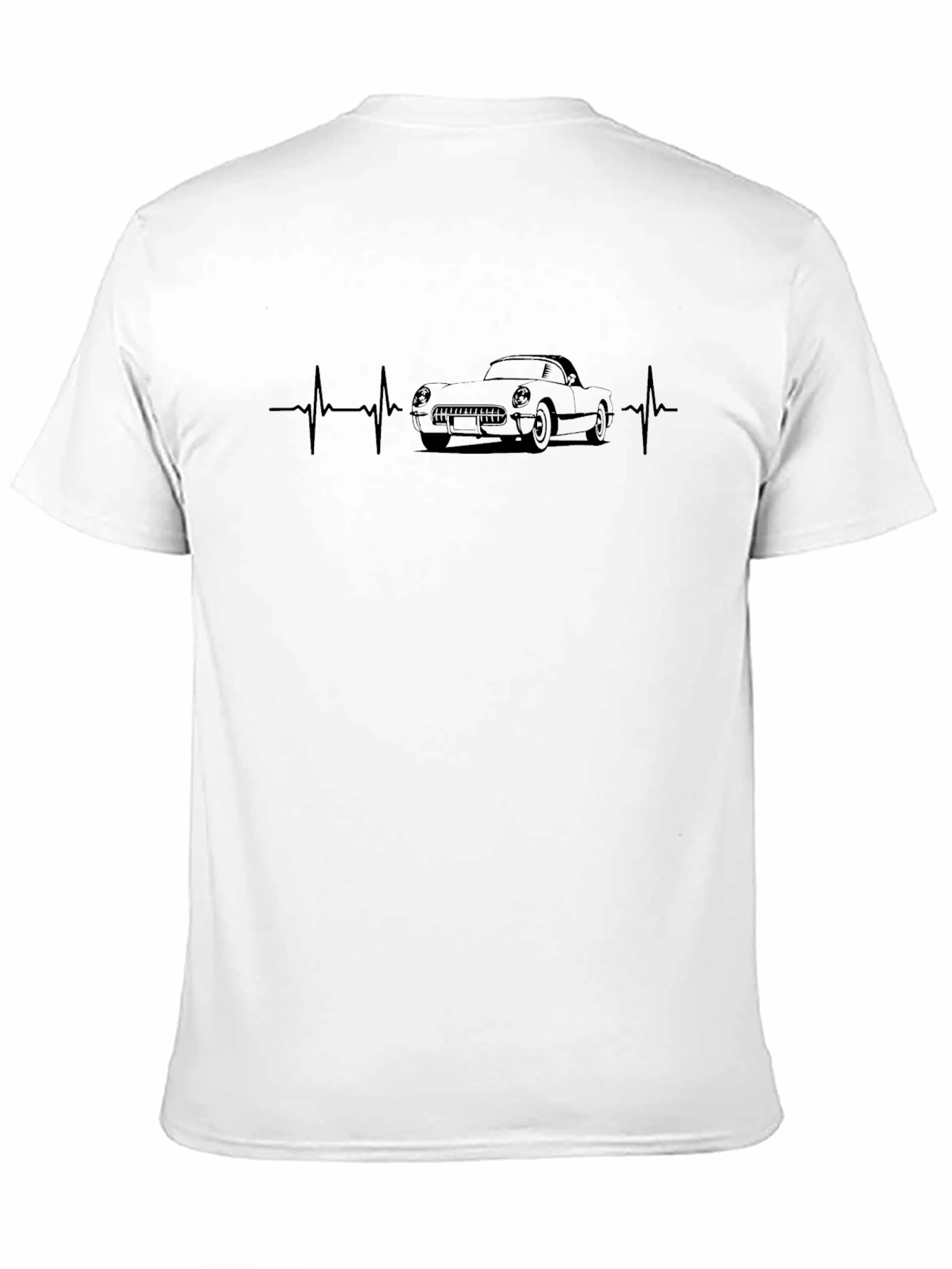 Classic Car Heartbeat Black T-Shirt
