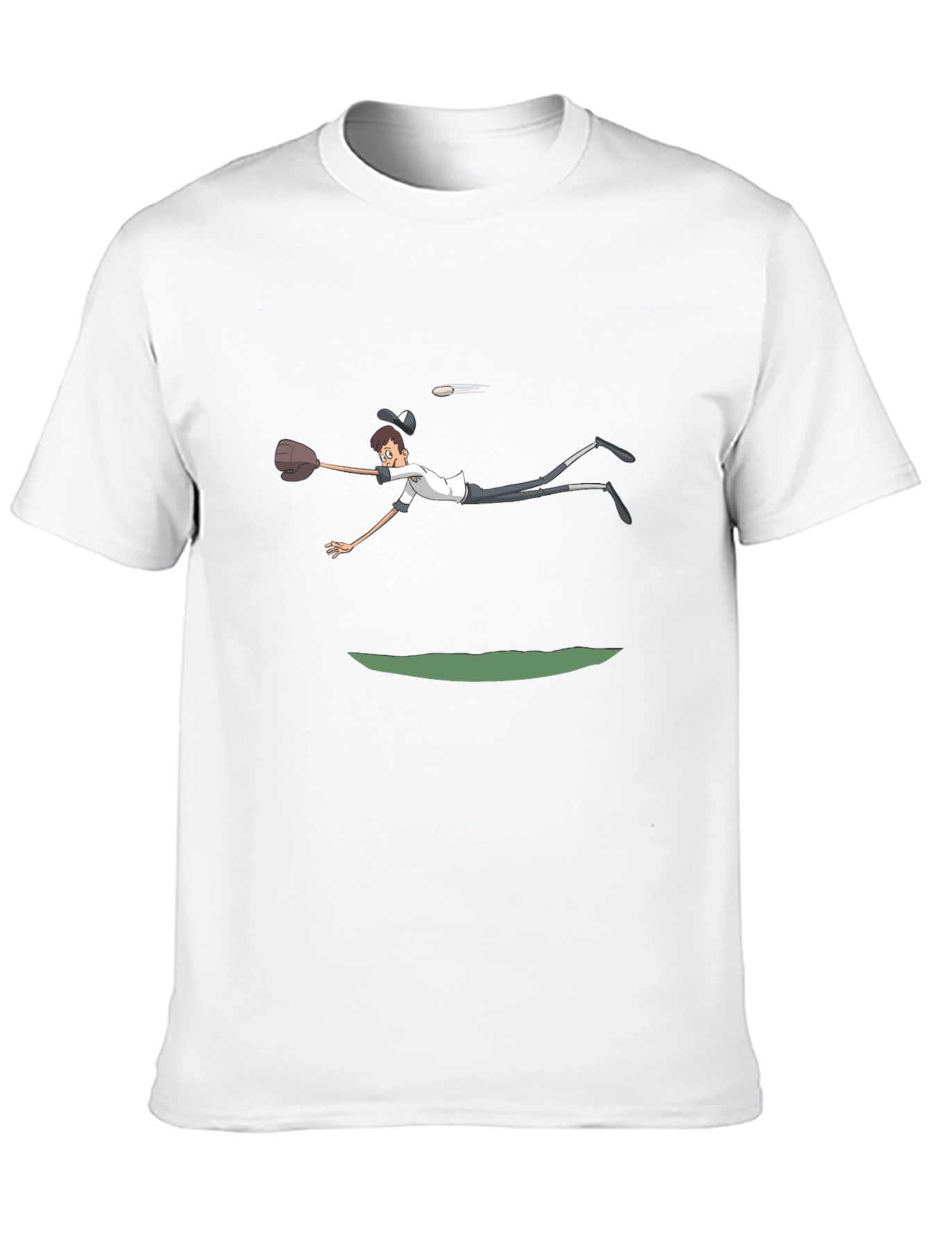 Diving Catch Graphic Tee - Baseball Humor Shirt