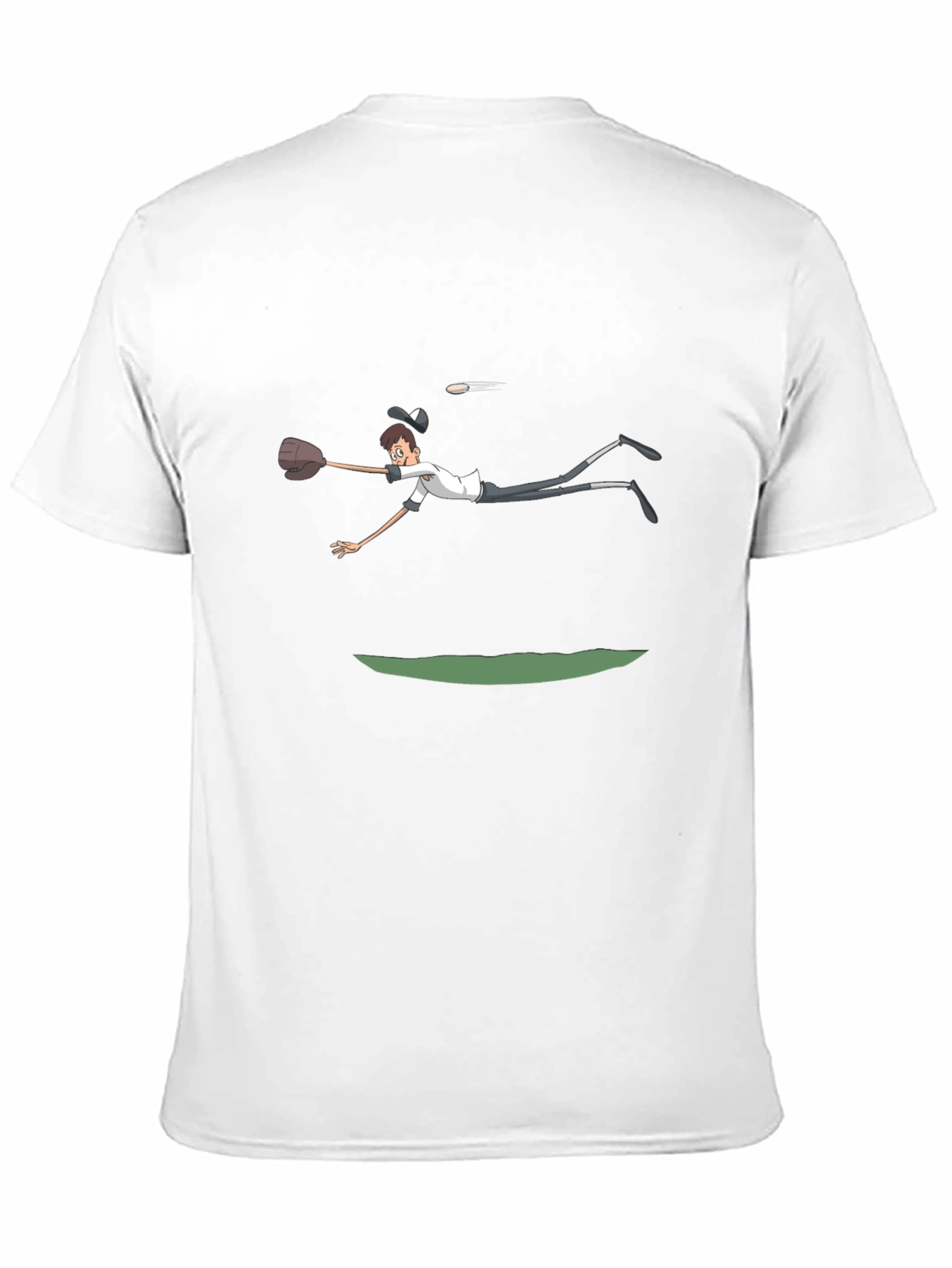 Diving Catch Graphic Tee - Baseball Humor Shirt