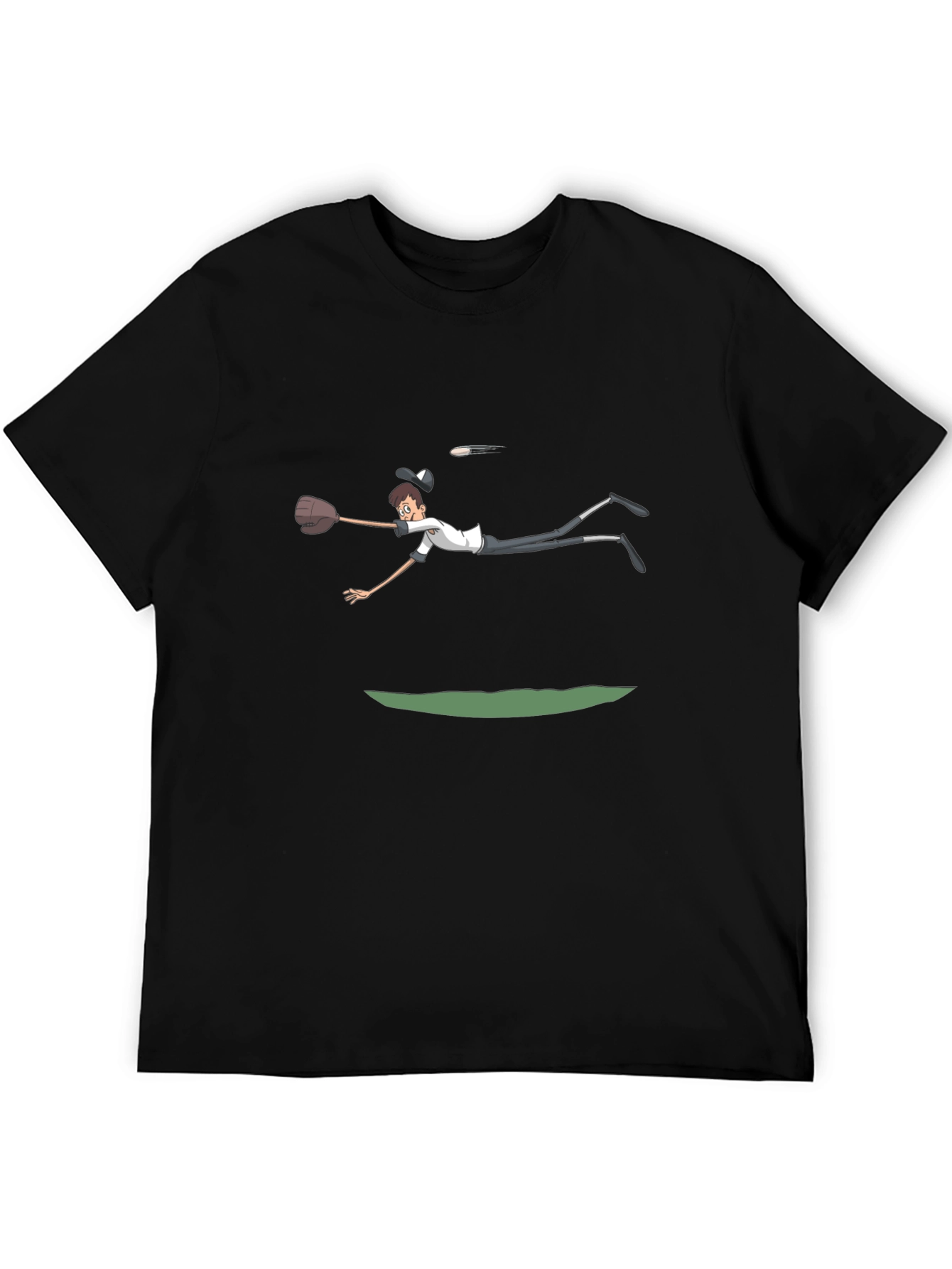Diving Catch Graphic Tee - Baseball Humor Shirt