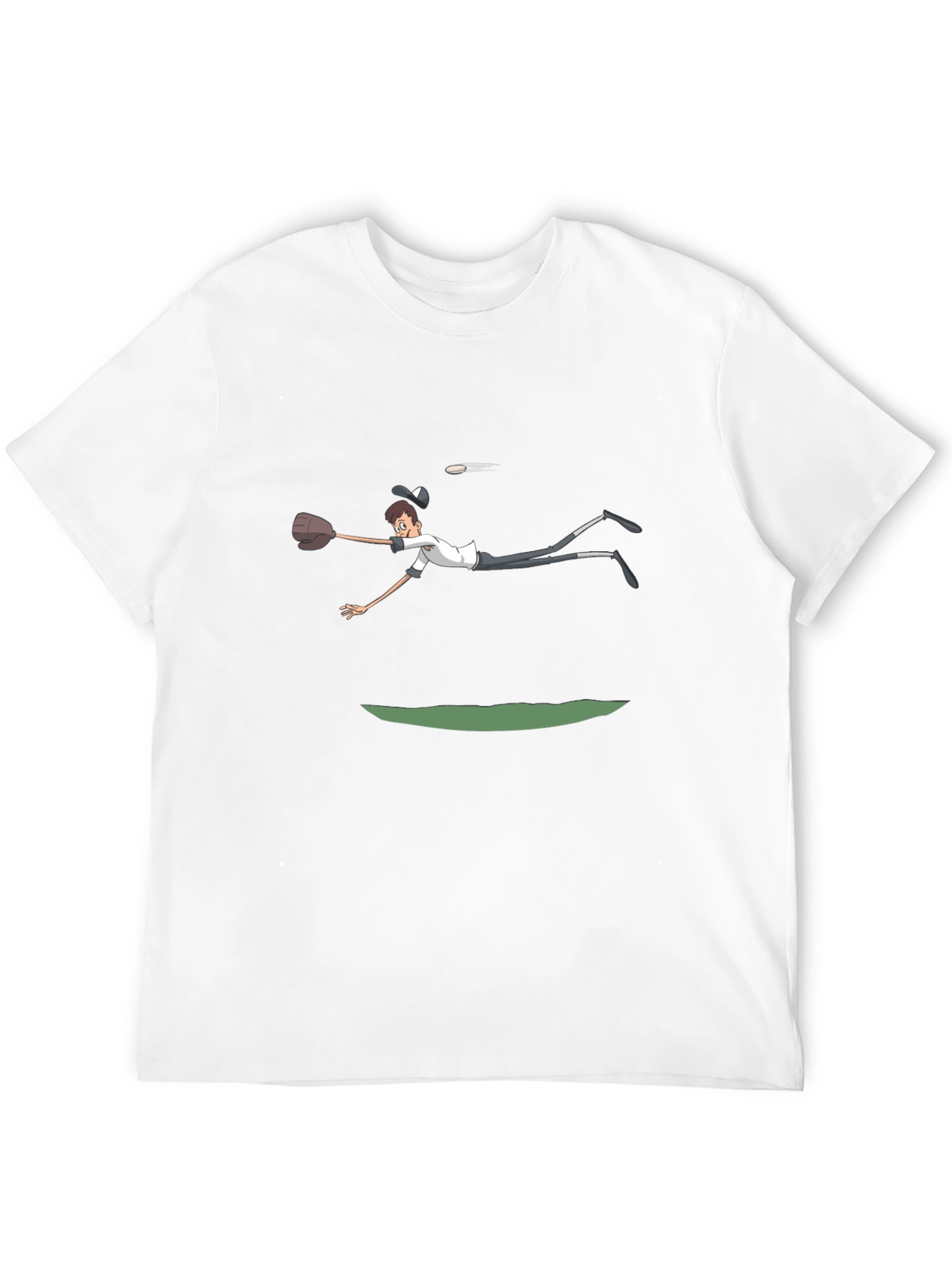 Diving Catch Graphic Tee - Baseball Humor Shirt