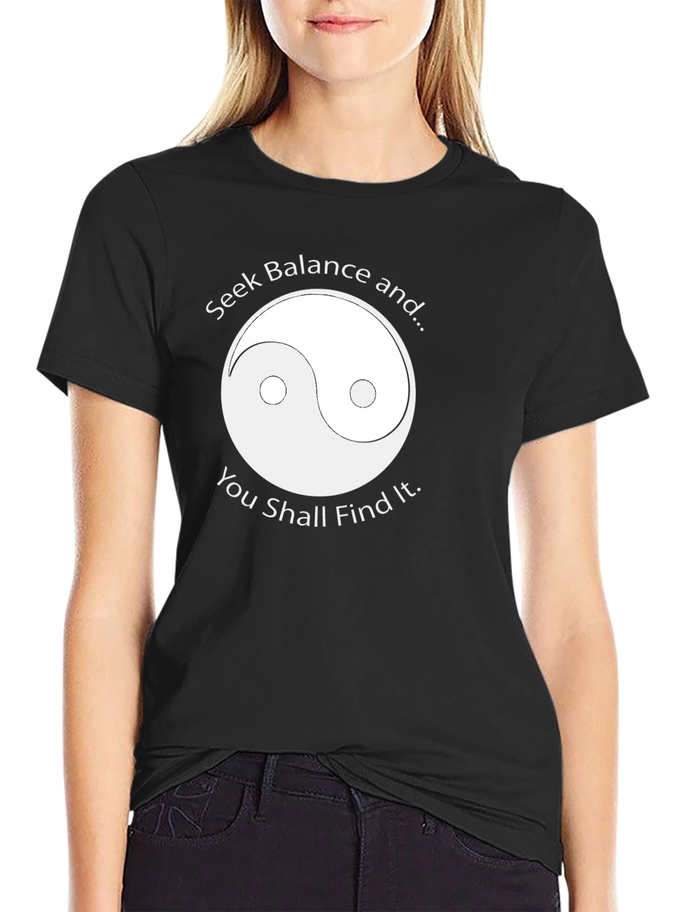 Yin Yang Balance Graphic Tee - Black T-Shirt