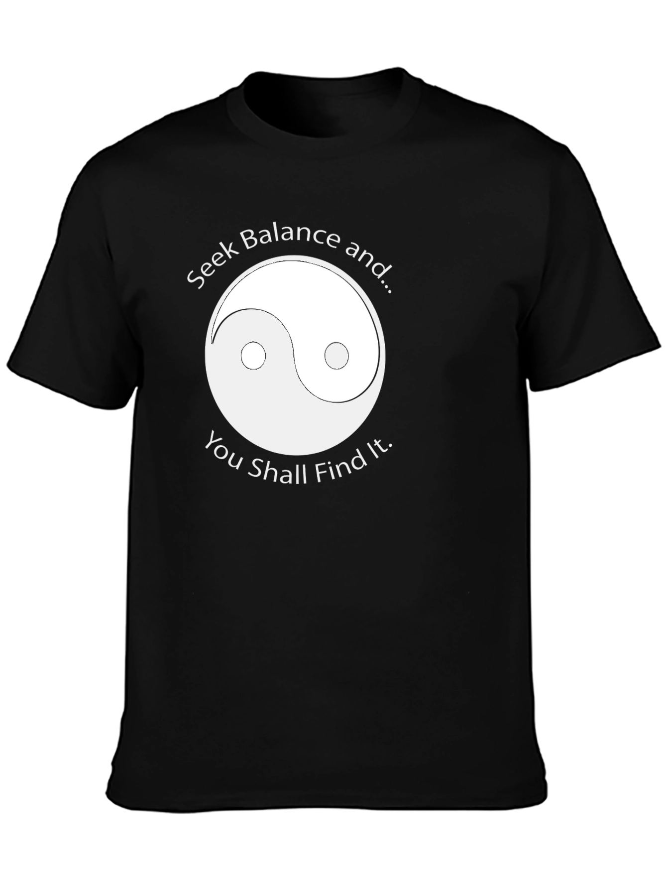 Yin Yang Balance Graphic Tee - Black T-Shirt