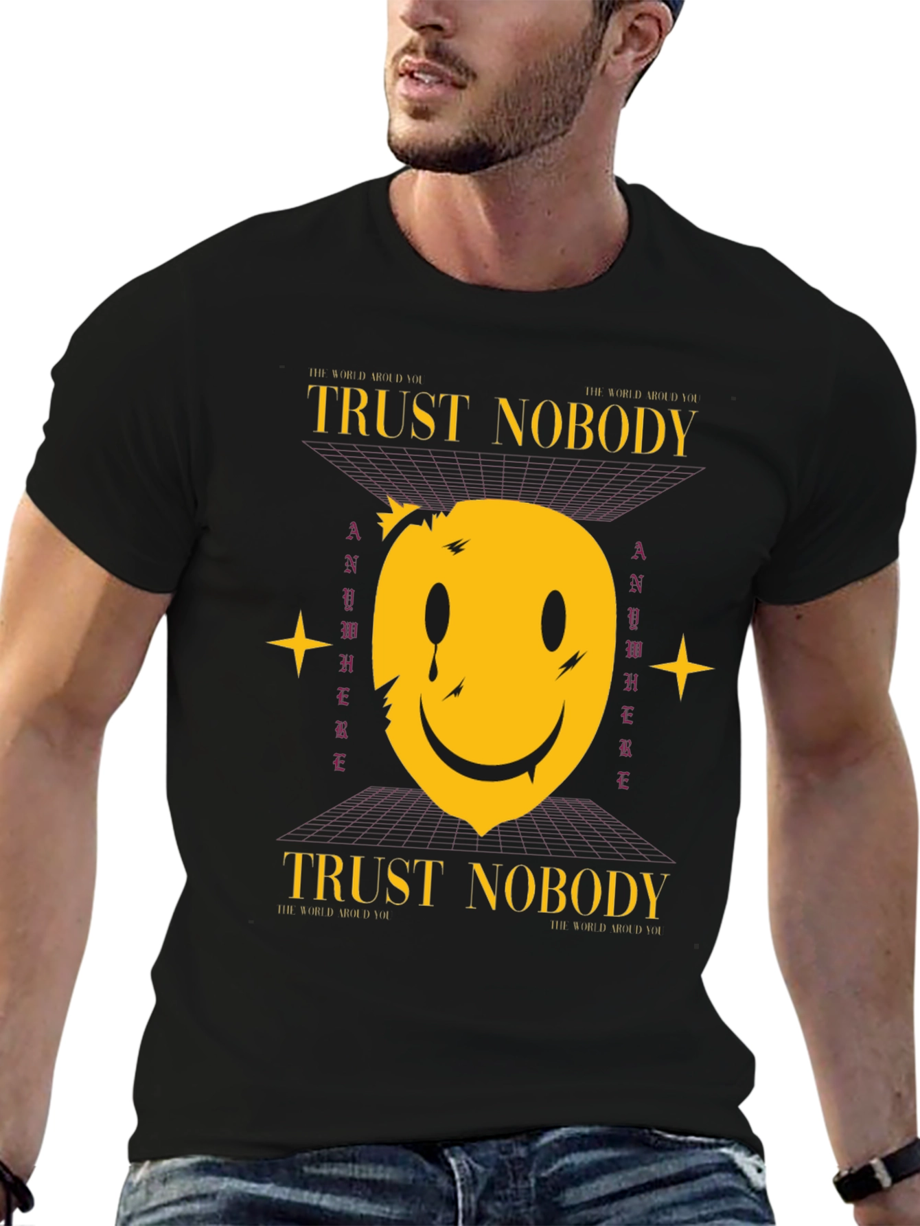 Trust Nobody Graphic T-Shirt - Trendy Streetwear