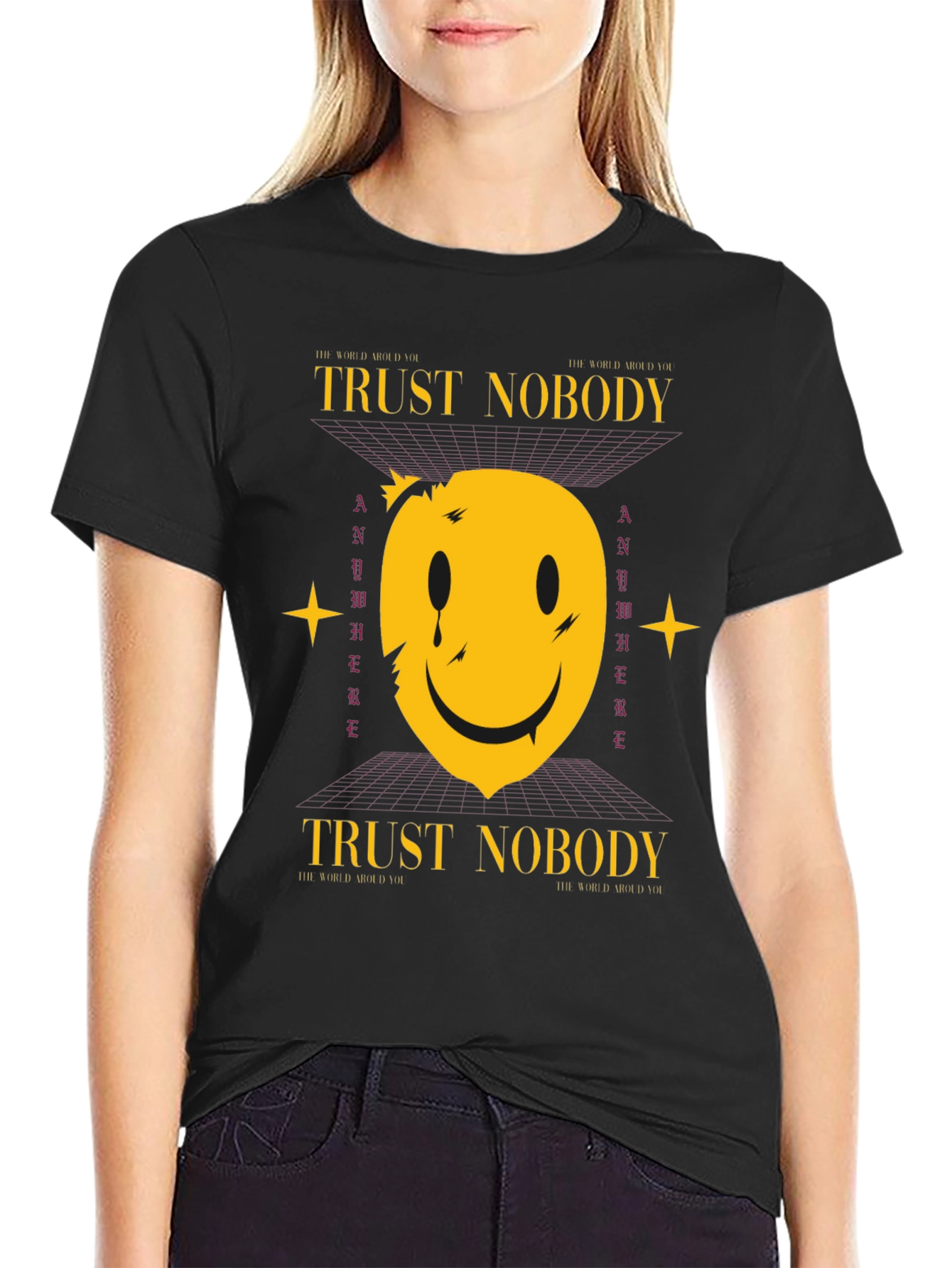 Trust Nobody Graphic T-Shirt - Trendy Streetwear