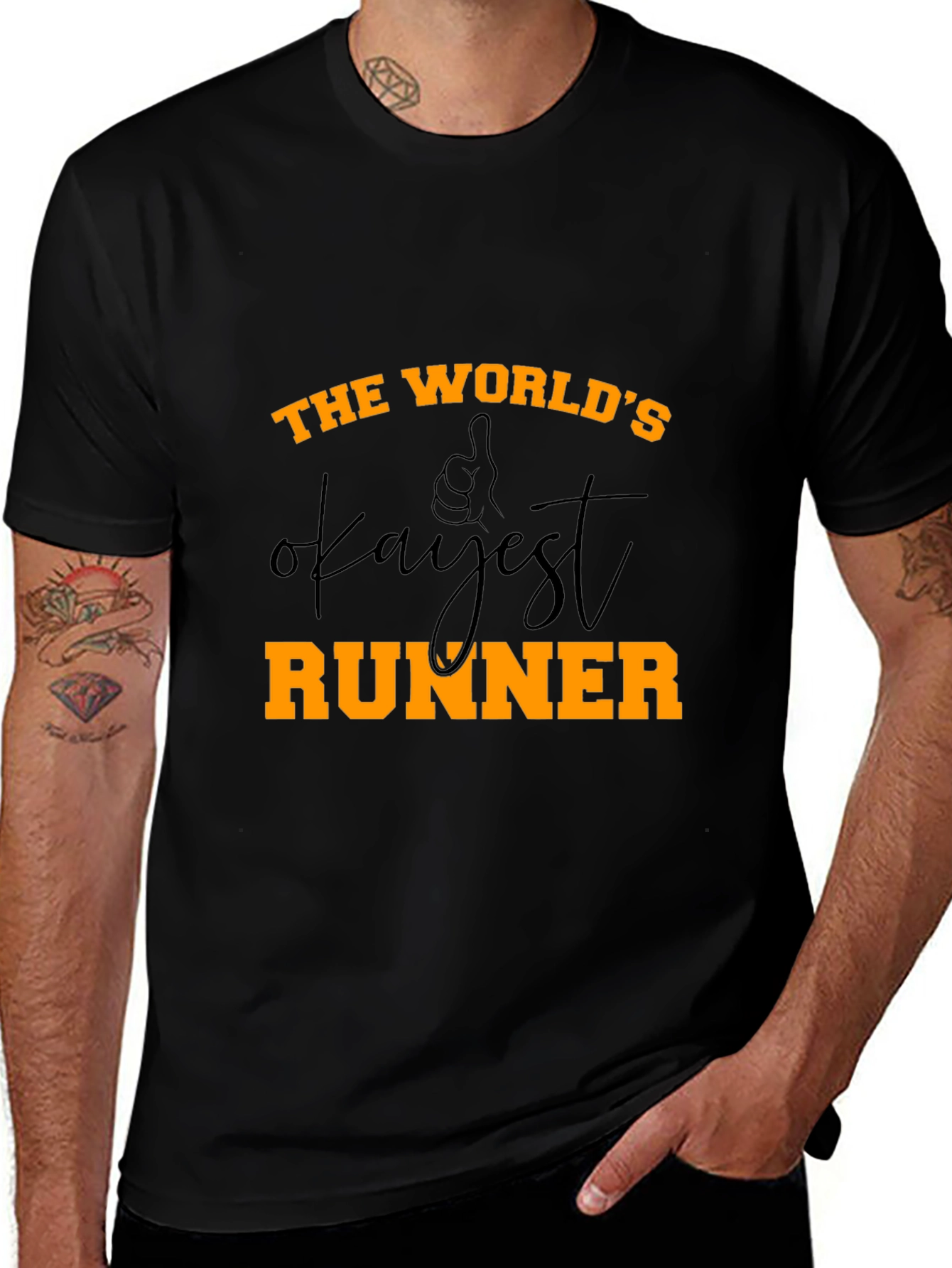 Worlds Okayest Runner - Novelty Graphic T-Shirt