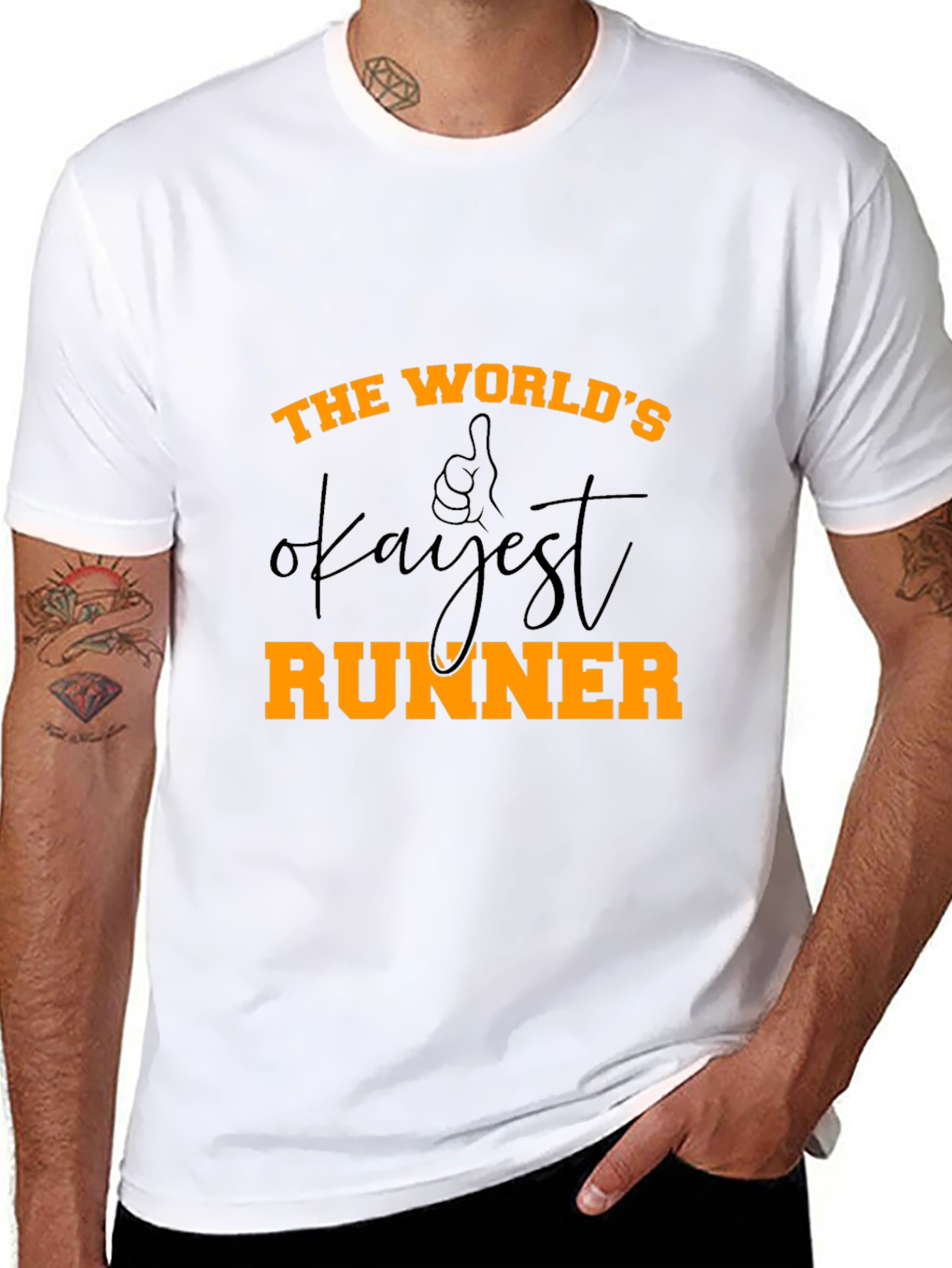 Worlds Okayest Runner - Novelty Graphic T-Shirt