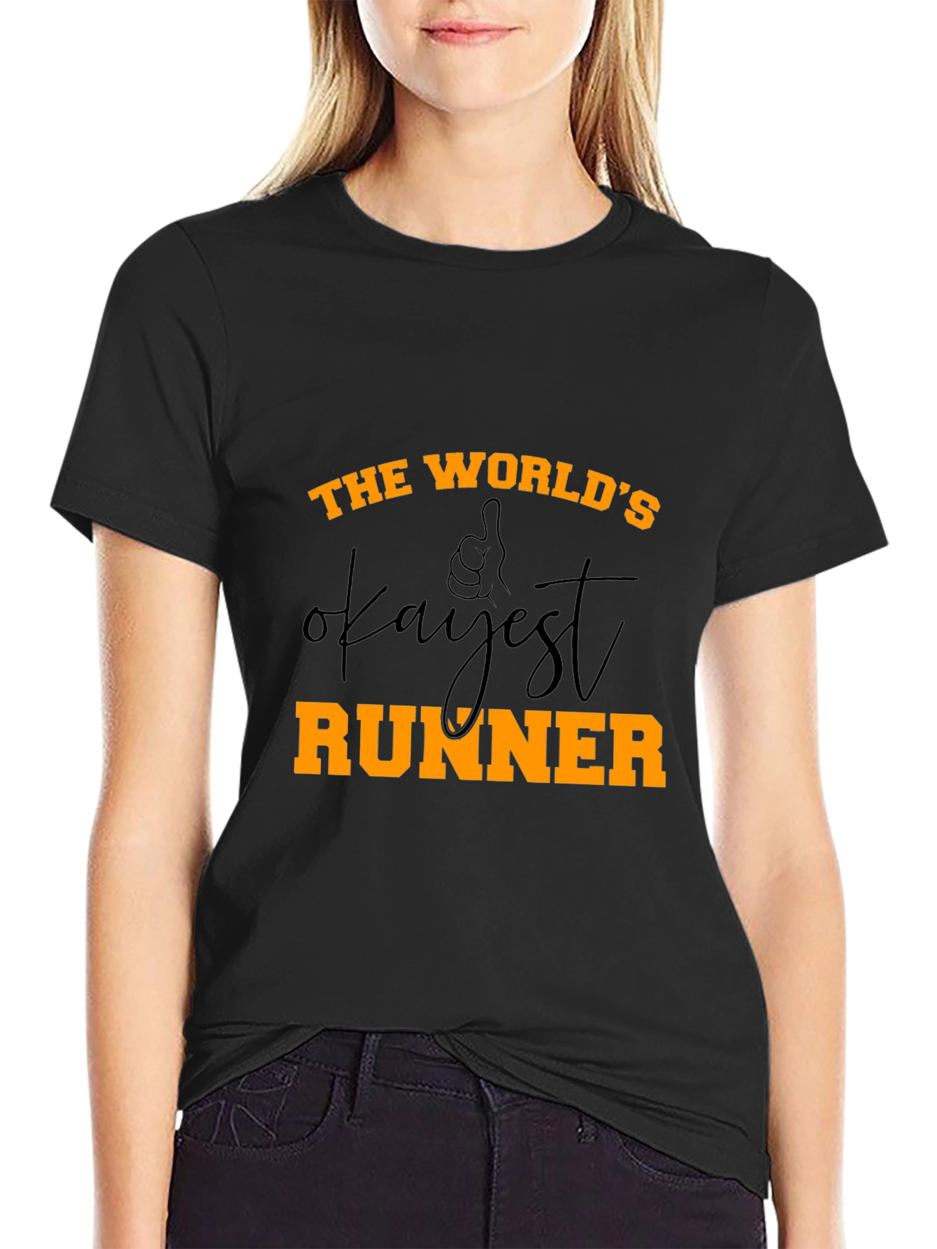 Worlds Okayest Runner - Novelty Graphic T-Shirt