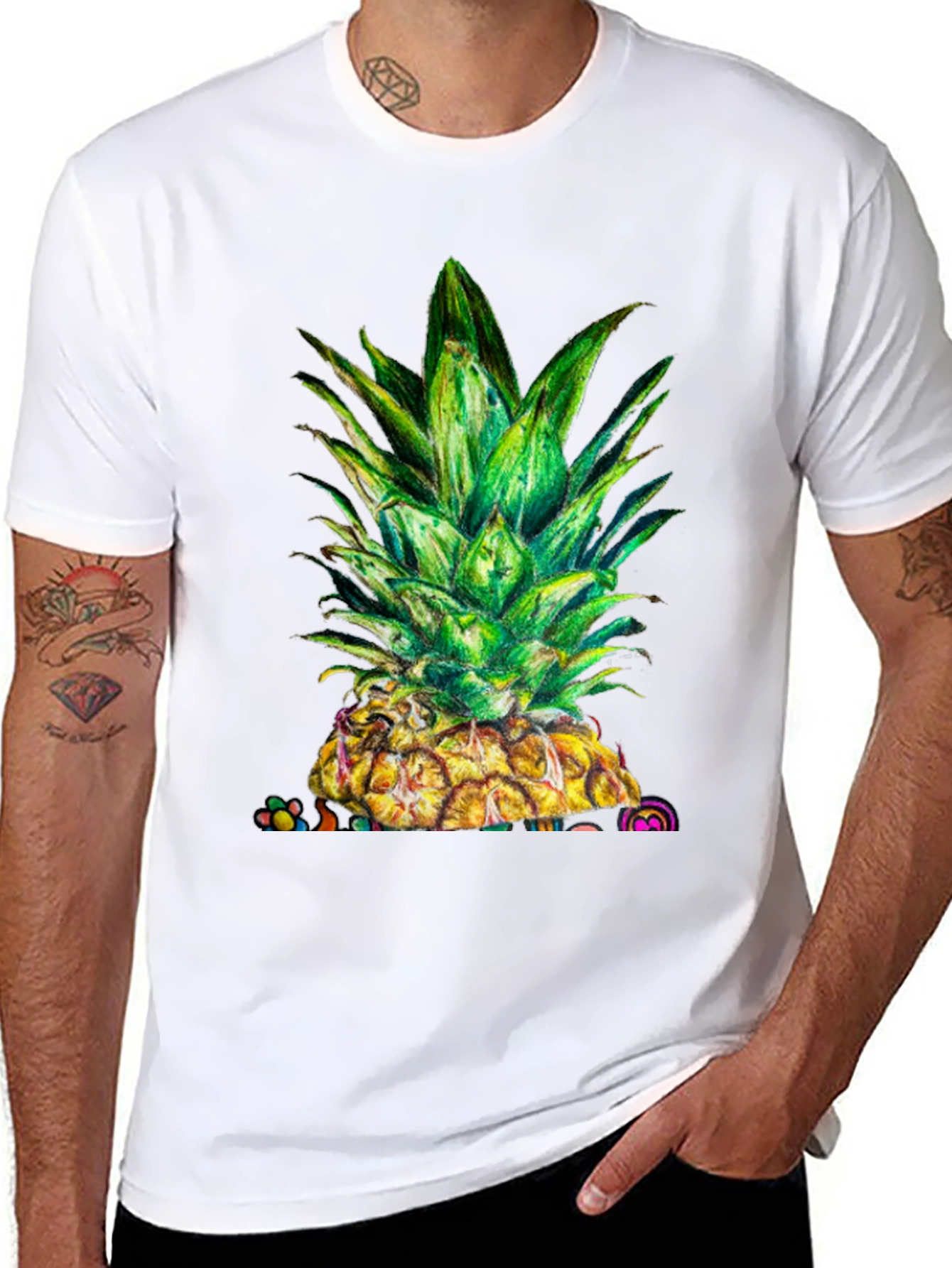 Pineapple Graphic Tee - Unique Fruit Design