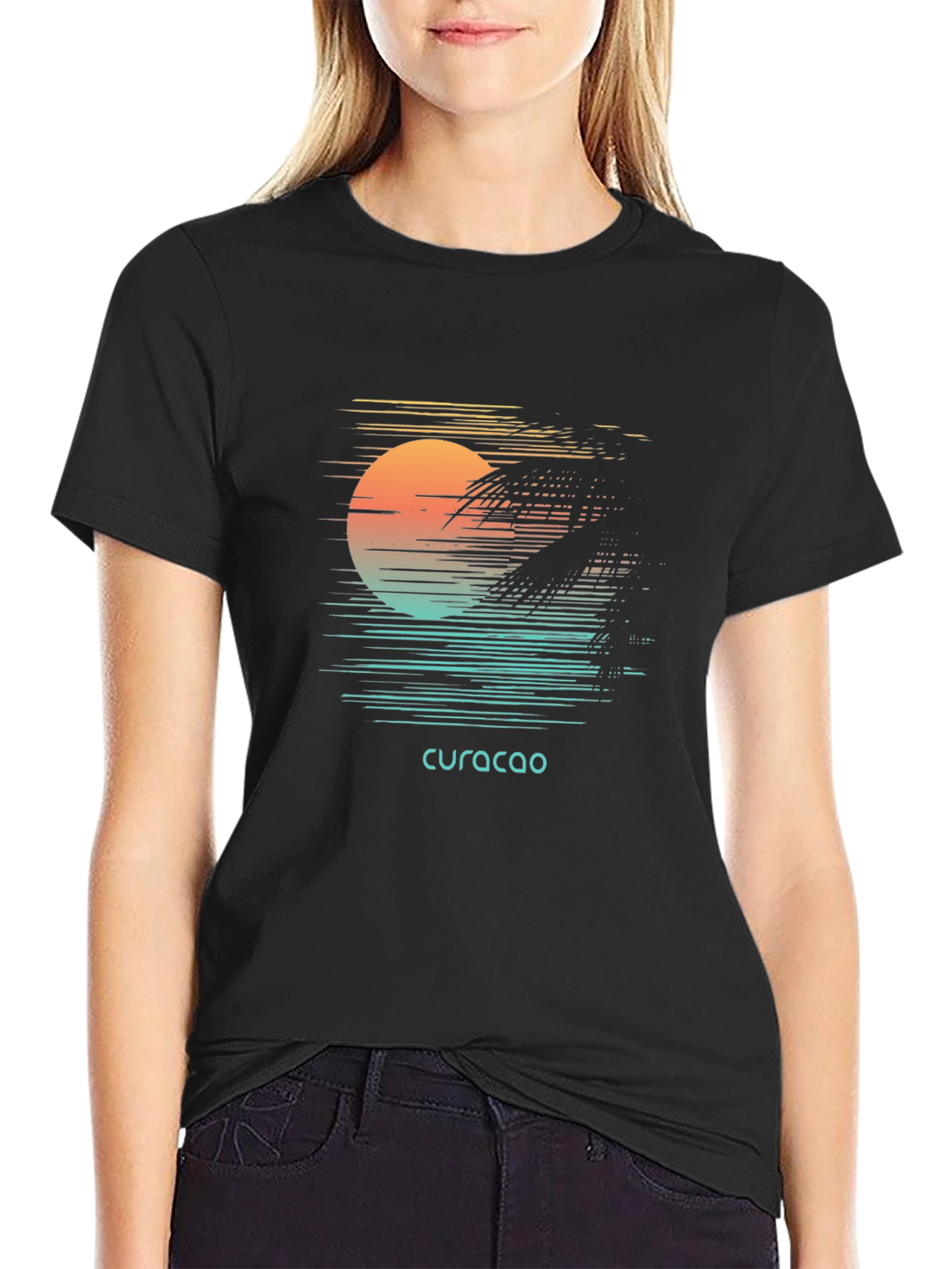Curacao Sunset Graphic Tee - Island Vibes