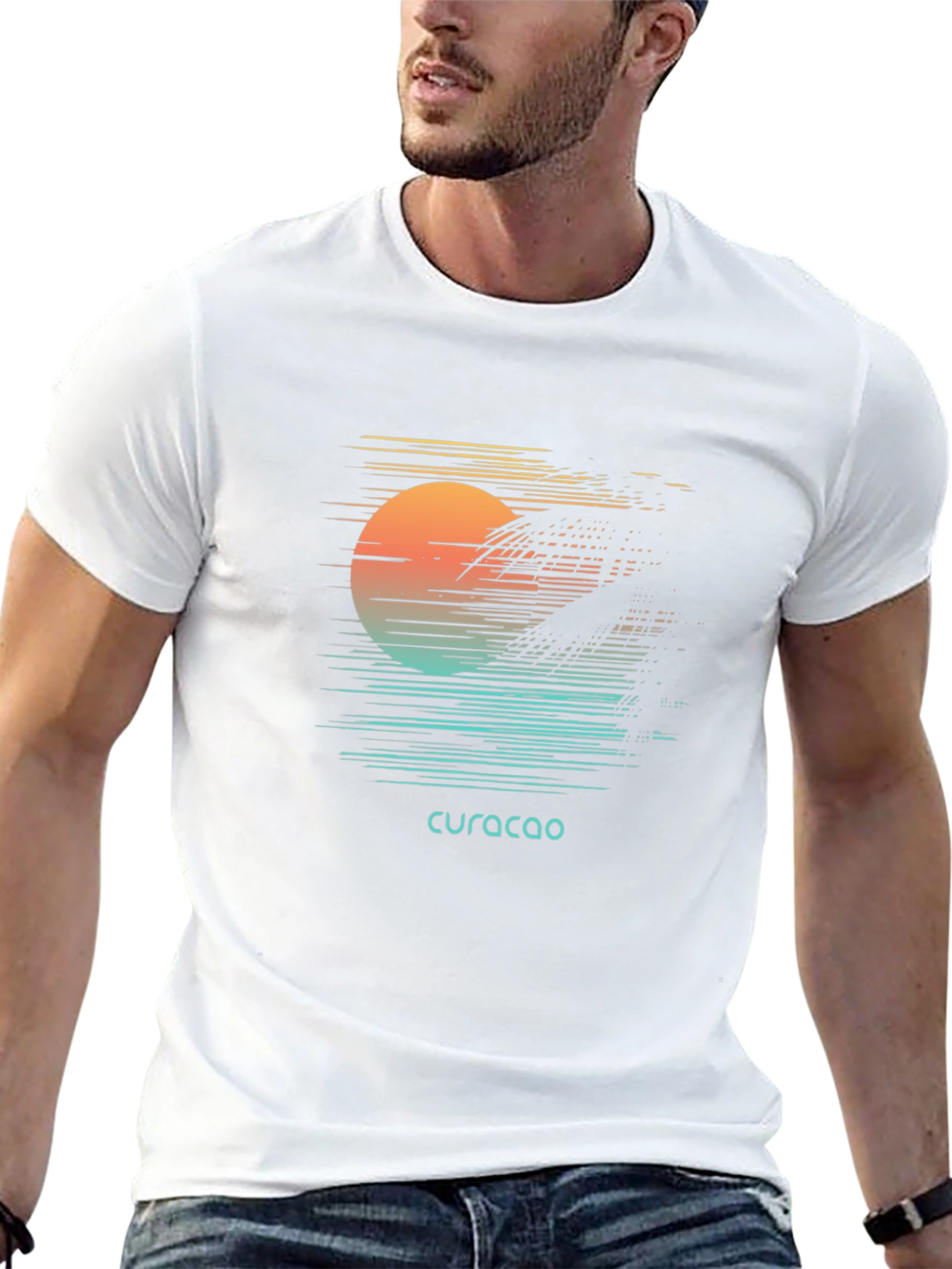 Curacao Sunset Graphic Tee - Island Vibes