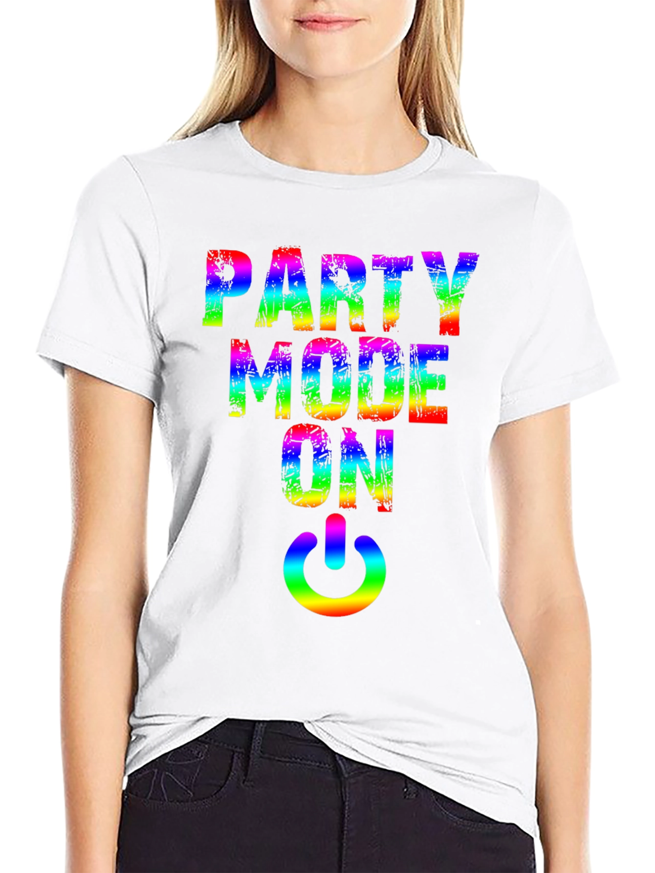 Party Mode On Rainbow Graphic Tee