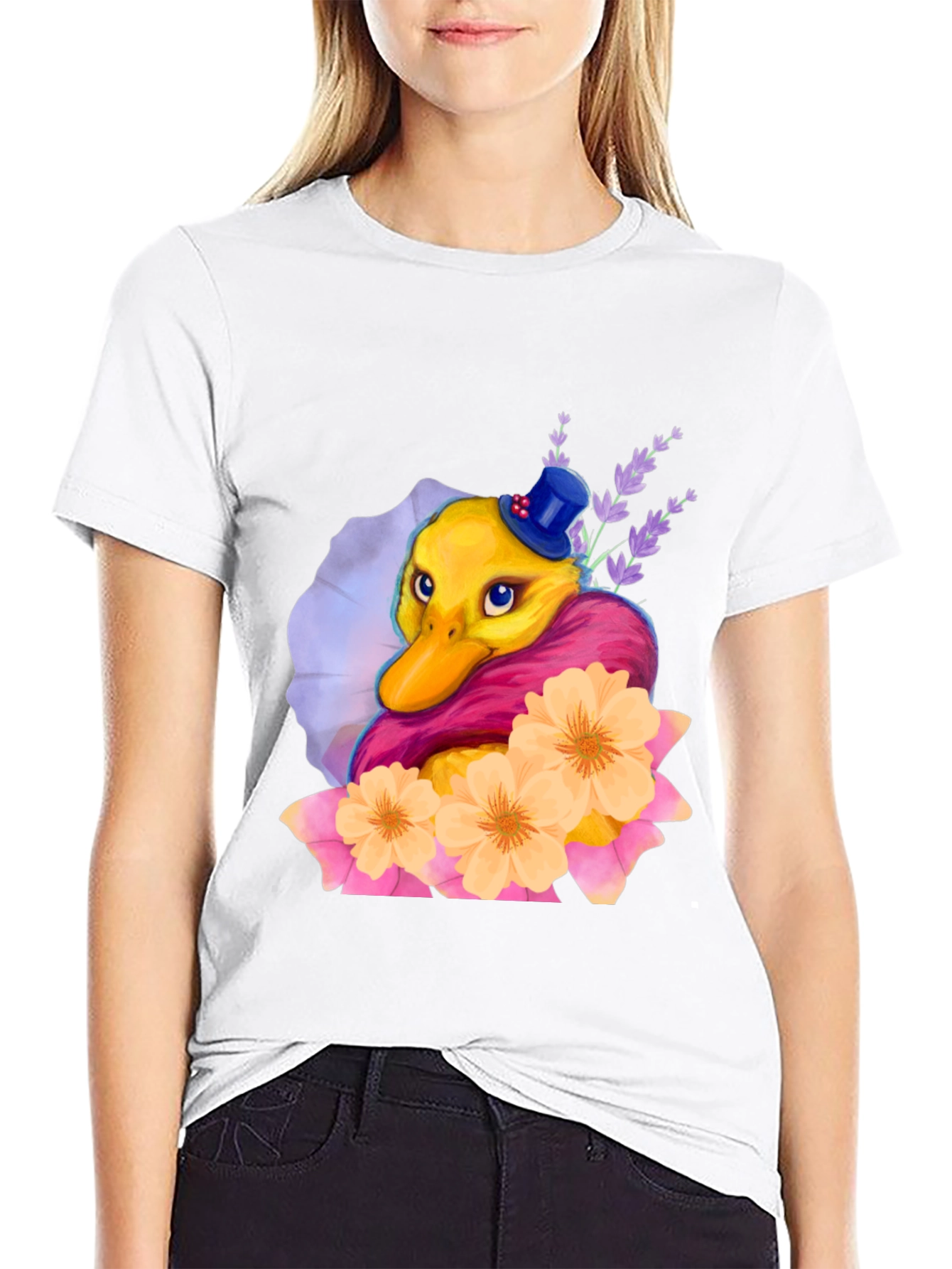 Duck T-Shirt with Flowers