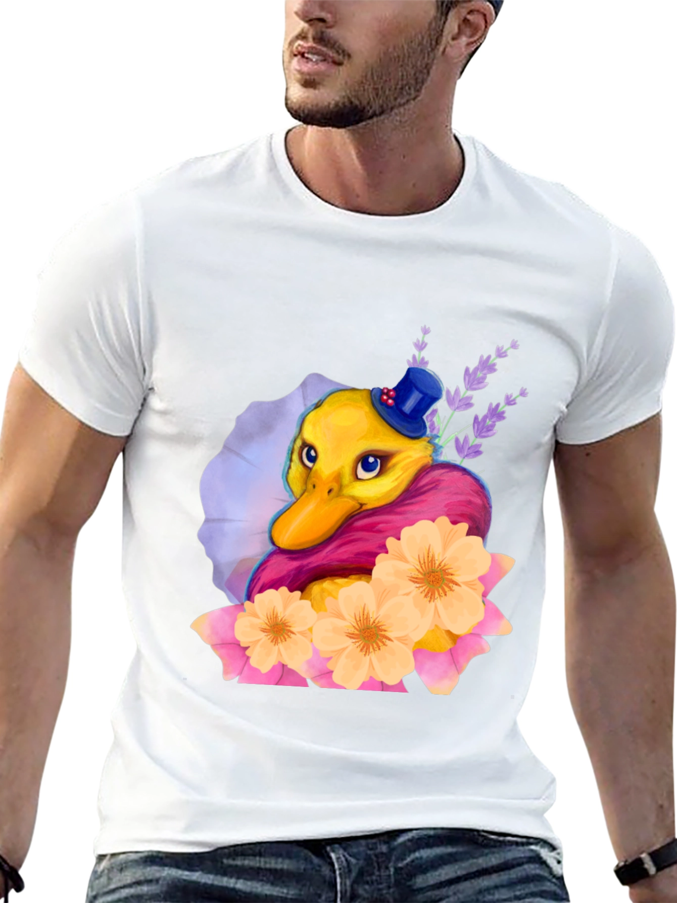 Duck T-Shirt with Flowers