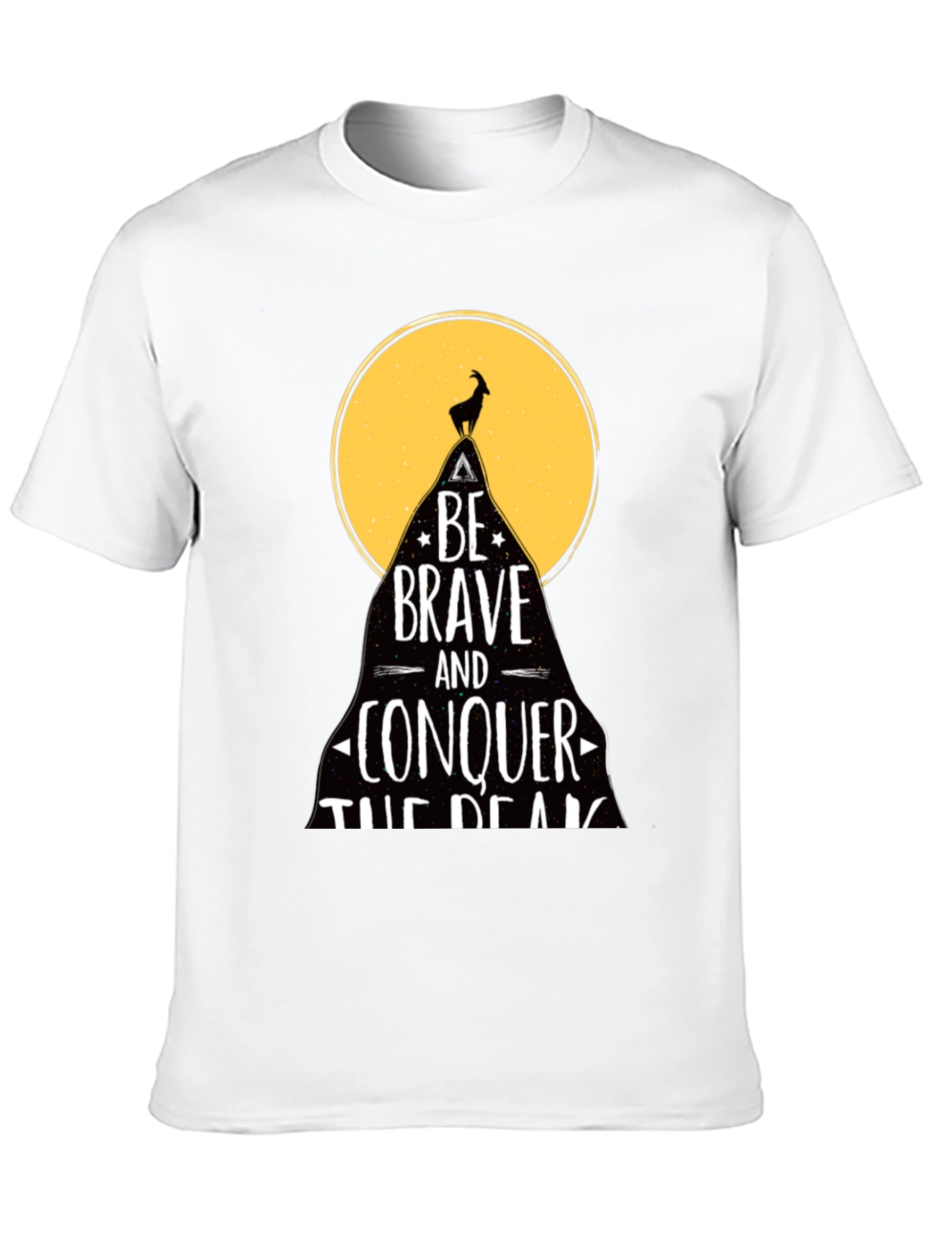 Be Brave T-Shirt - Mountain Goat Conquer Design