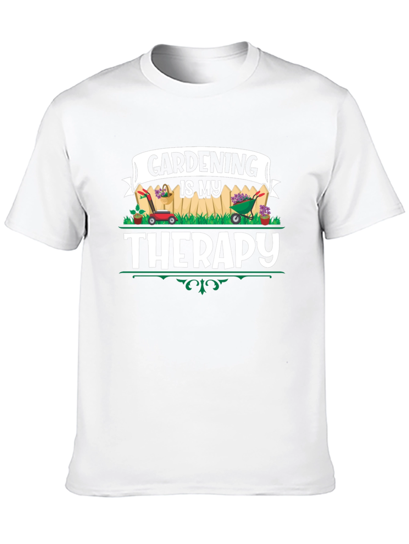 Gardening is My Therapy Black T-Shirt