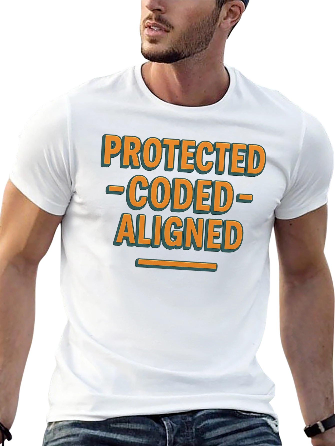 Protected Coded Aligned Graphic T-Shirt