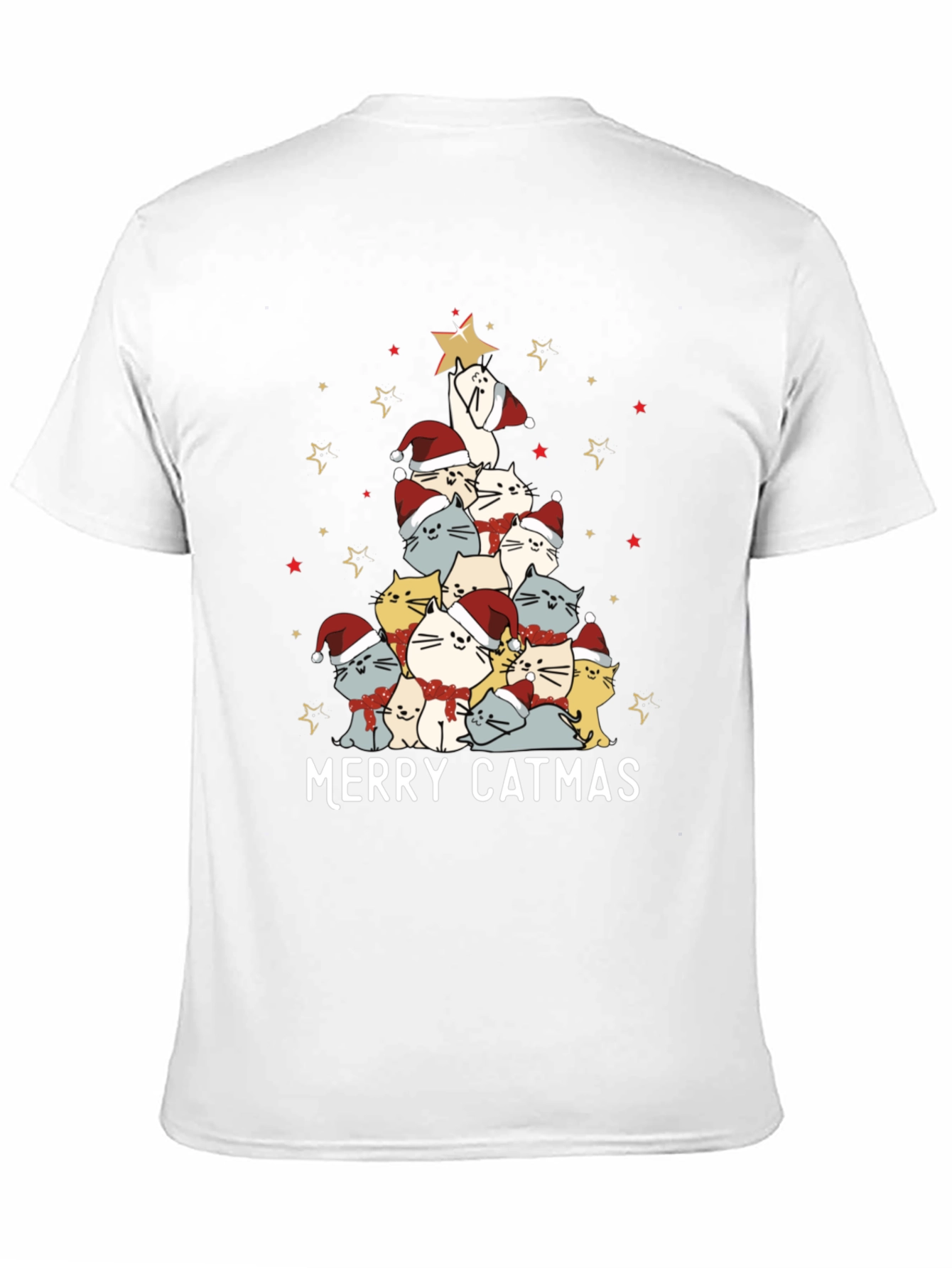 Merry Catmas Cat Christmas Tree T-Shirt