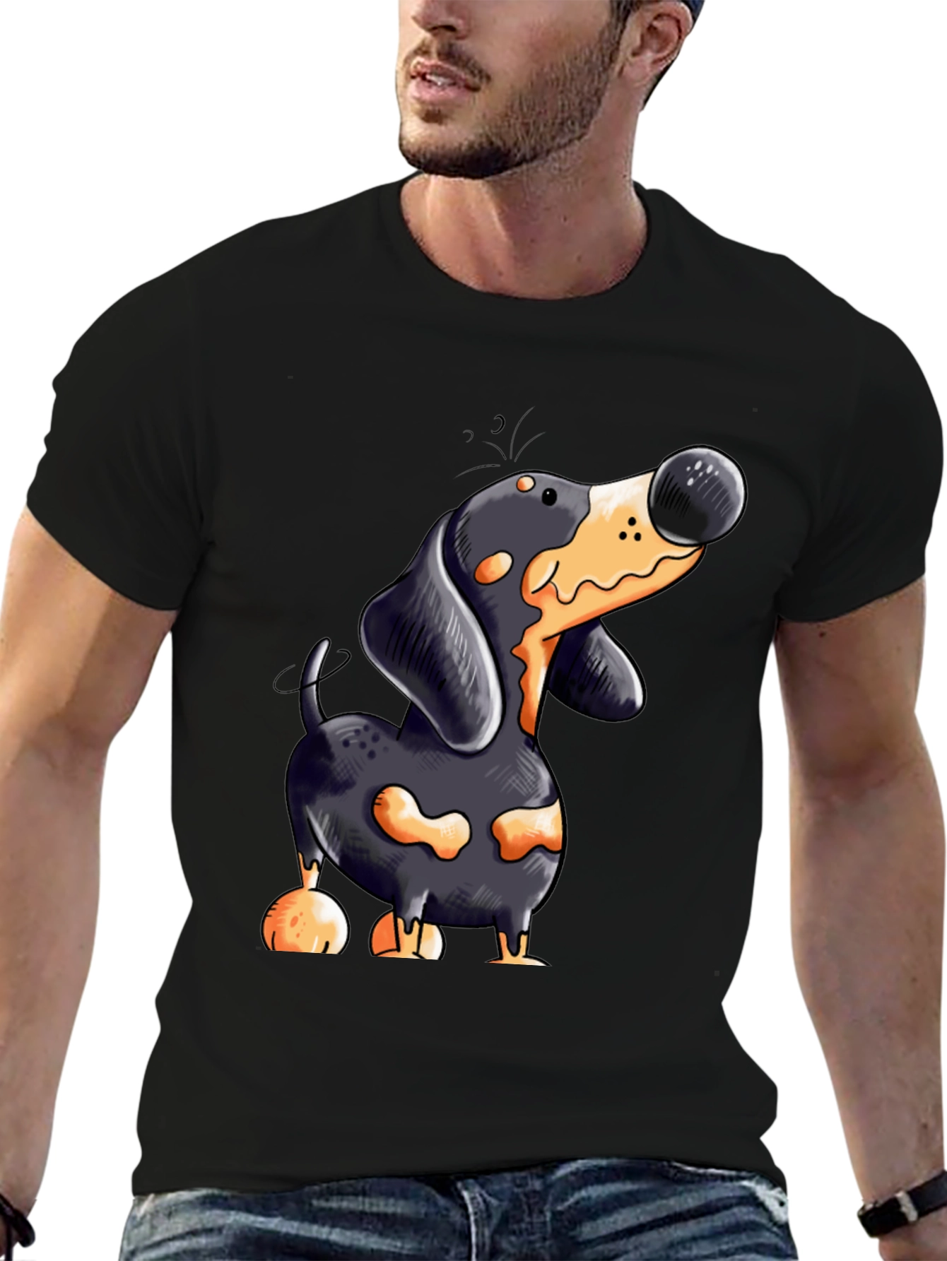 Cartoon Dachshund T-Shirt | Unique Dog Lover Tee