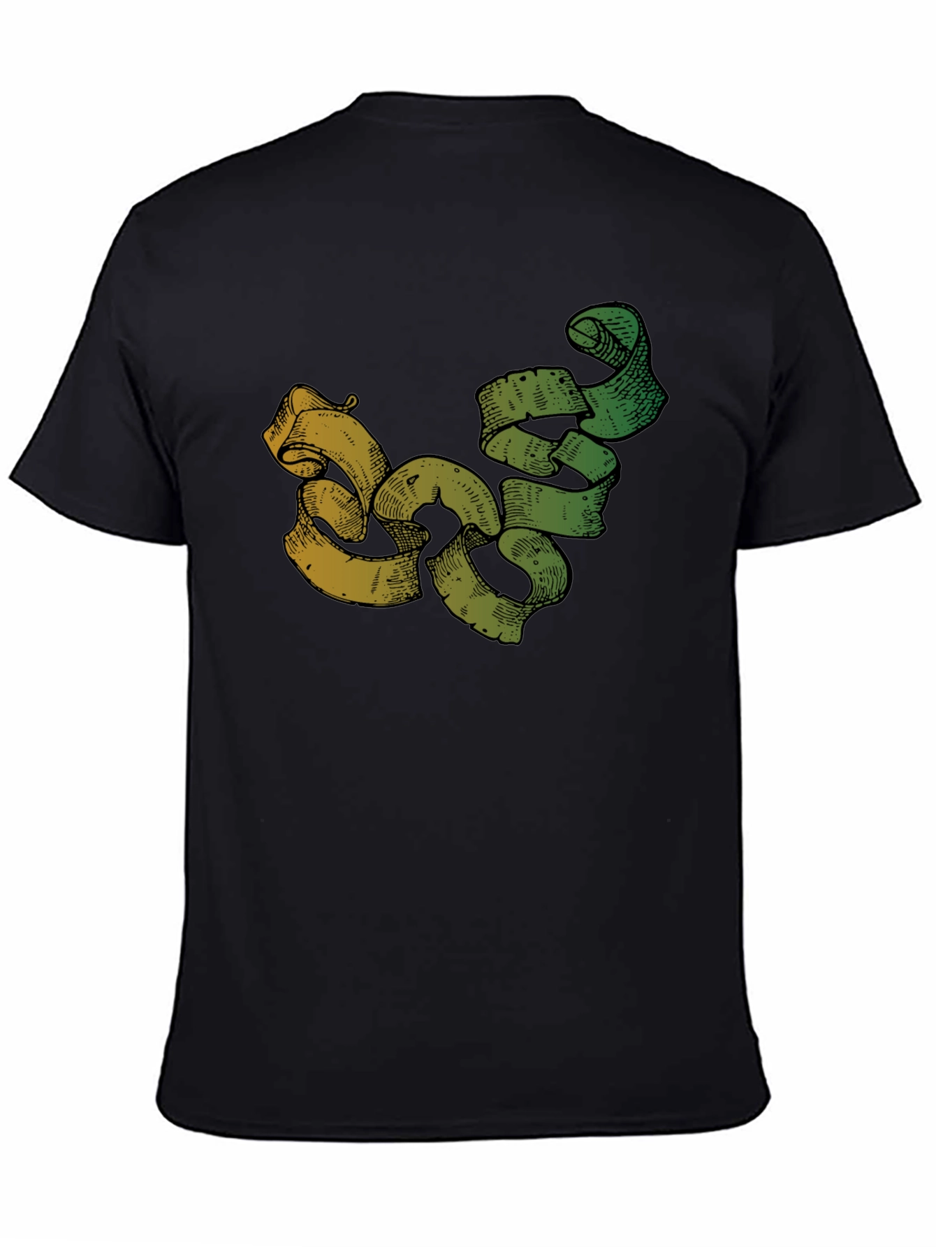 Modern Scroll Design Black T-Shirt