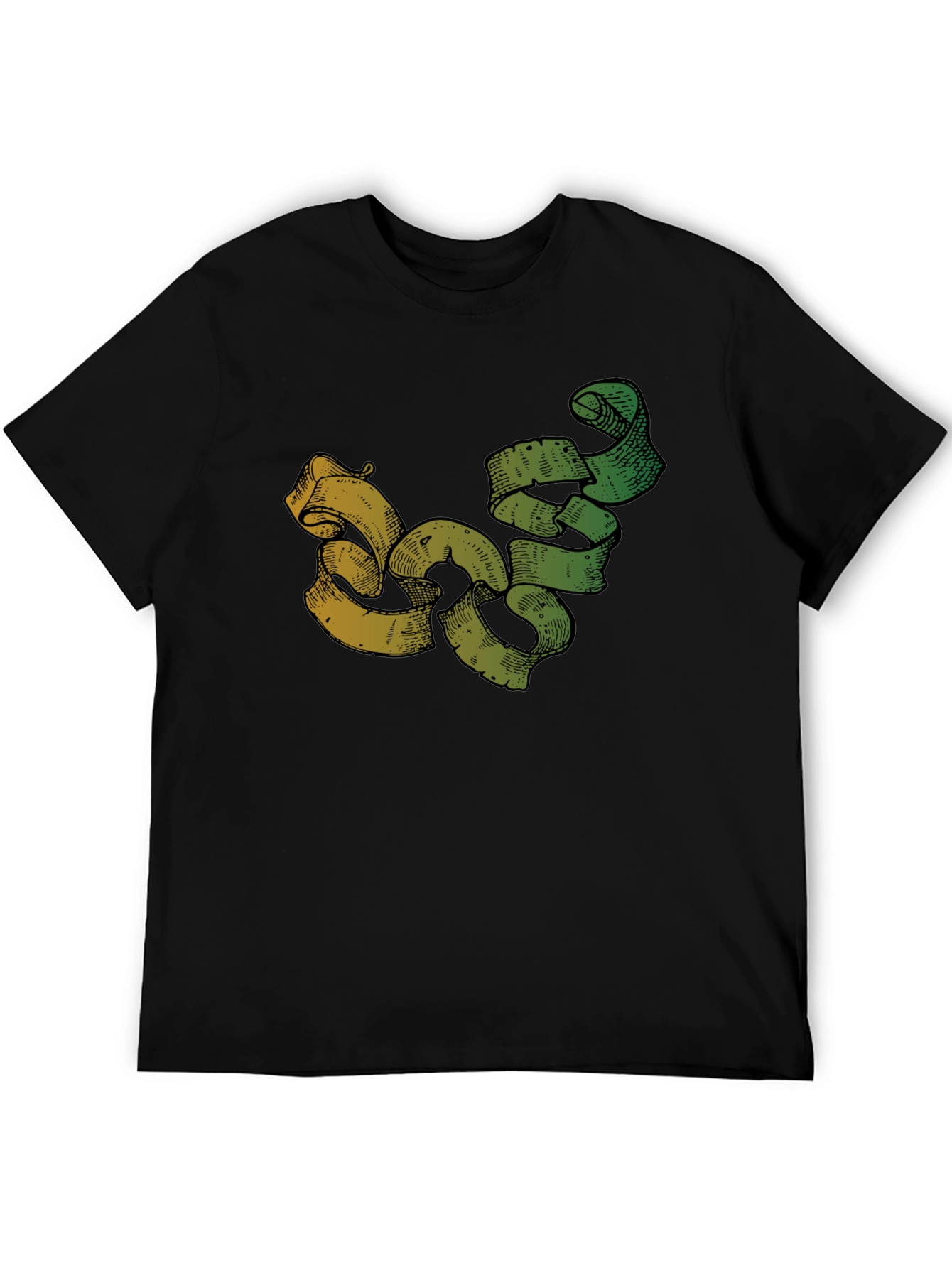 Modern Scroll Design Black T-Shirt