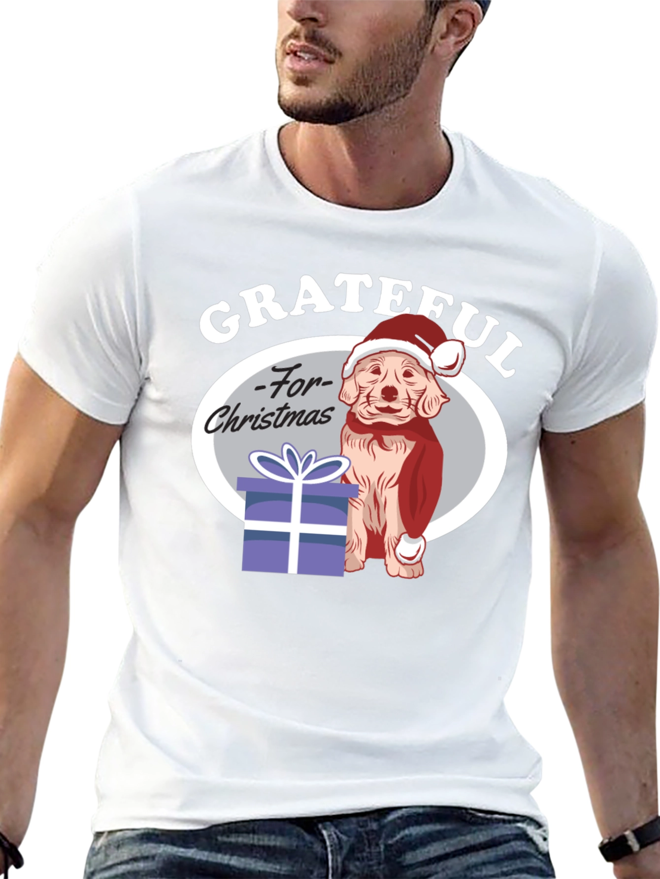 Grateful for Christmas Dog T-Shirt