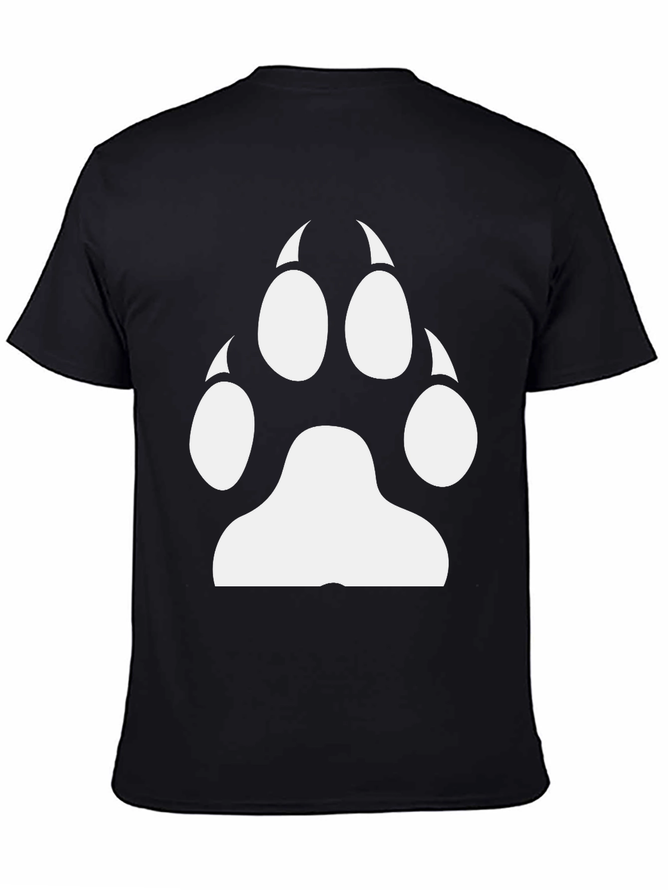 Cool Black Tee with White Paw Print Graphic