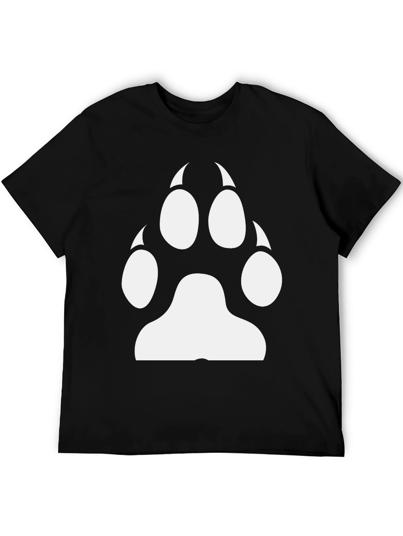 Cool Black Tee with White Paw Print Graphic