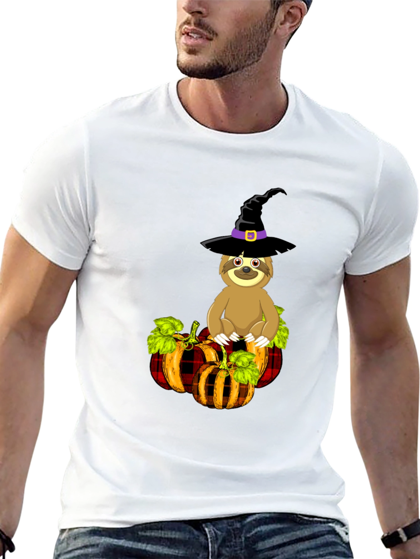 Sloth Witch Pumpkin T-Shirt: Halloween Apparel