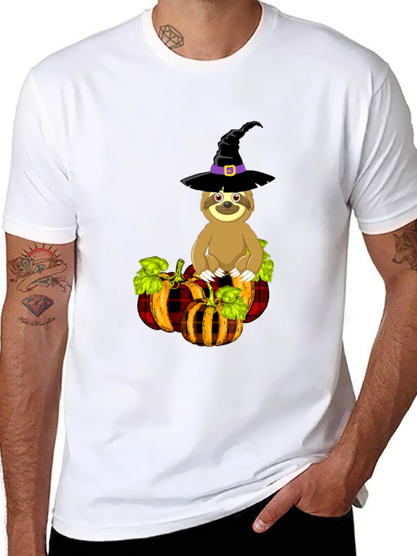 Sloth Witch Pumpkin T-Shirt: Halloween Apparel