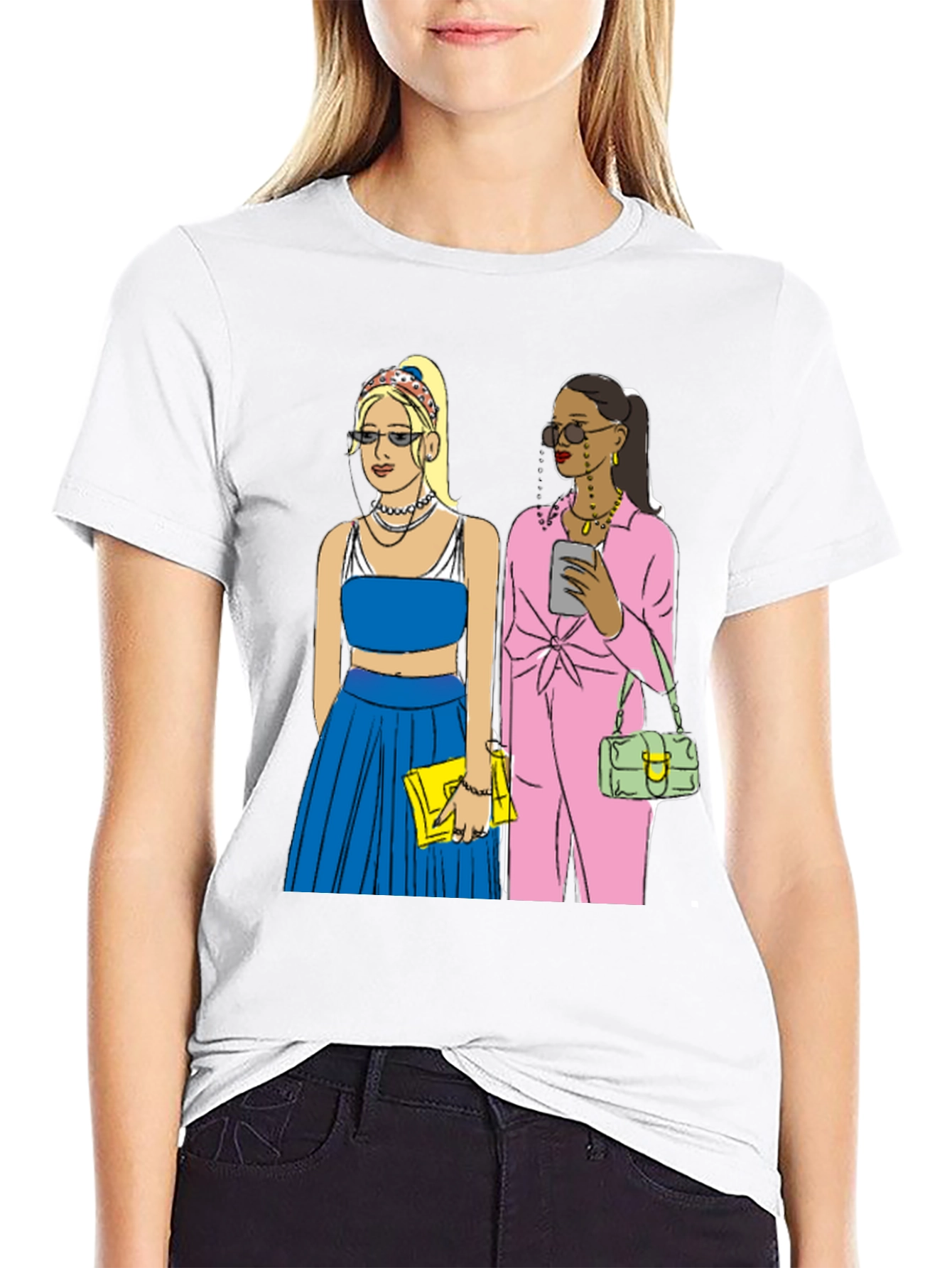 Stylish Graphic Tee with Fashion Icon Design