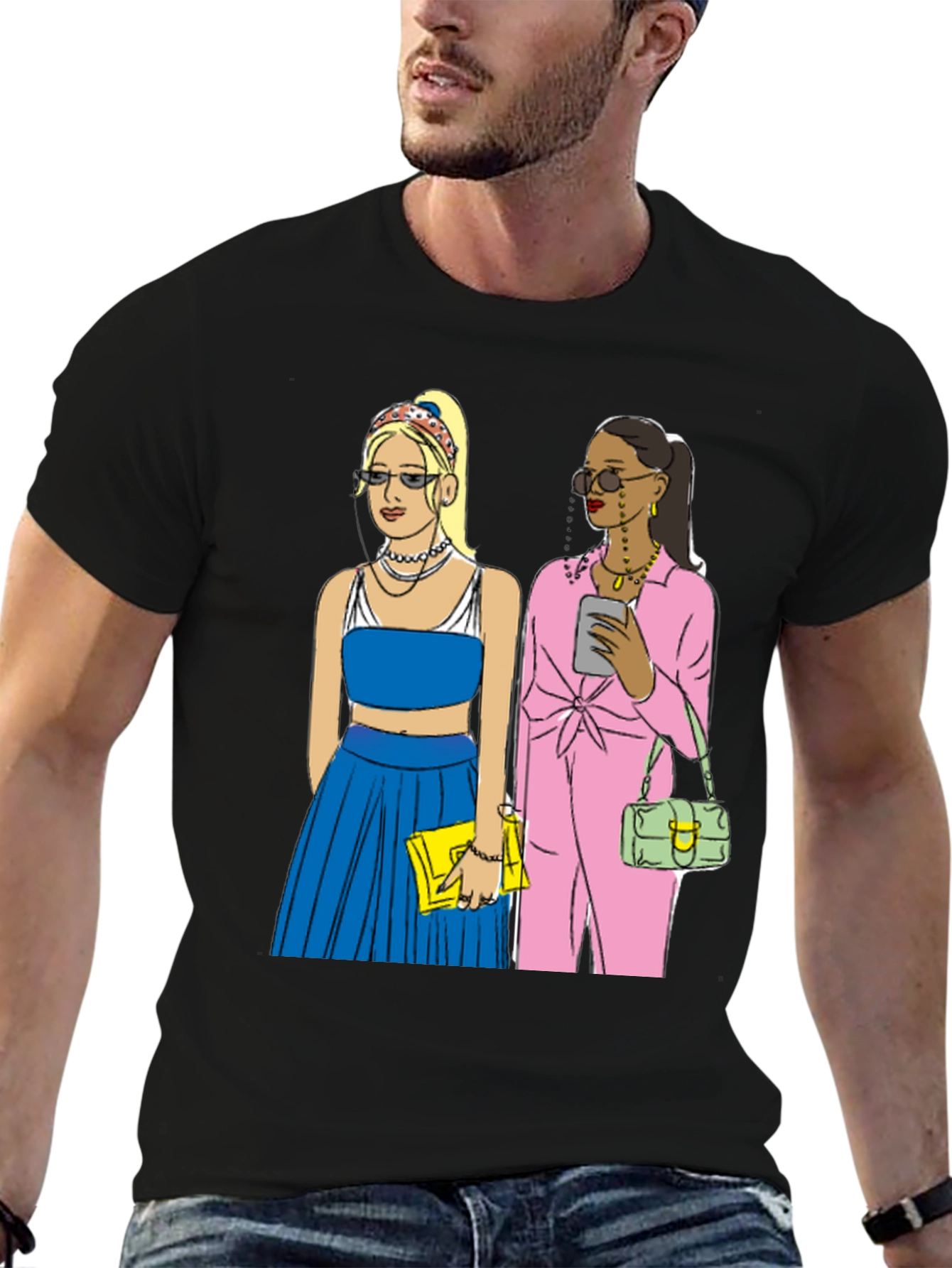 Stylish Graphic Tee with Fashion Icon Design