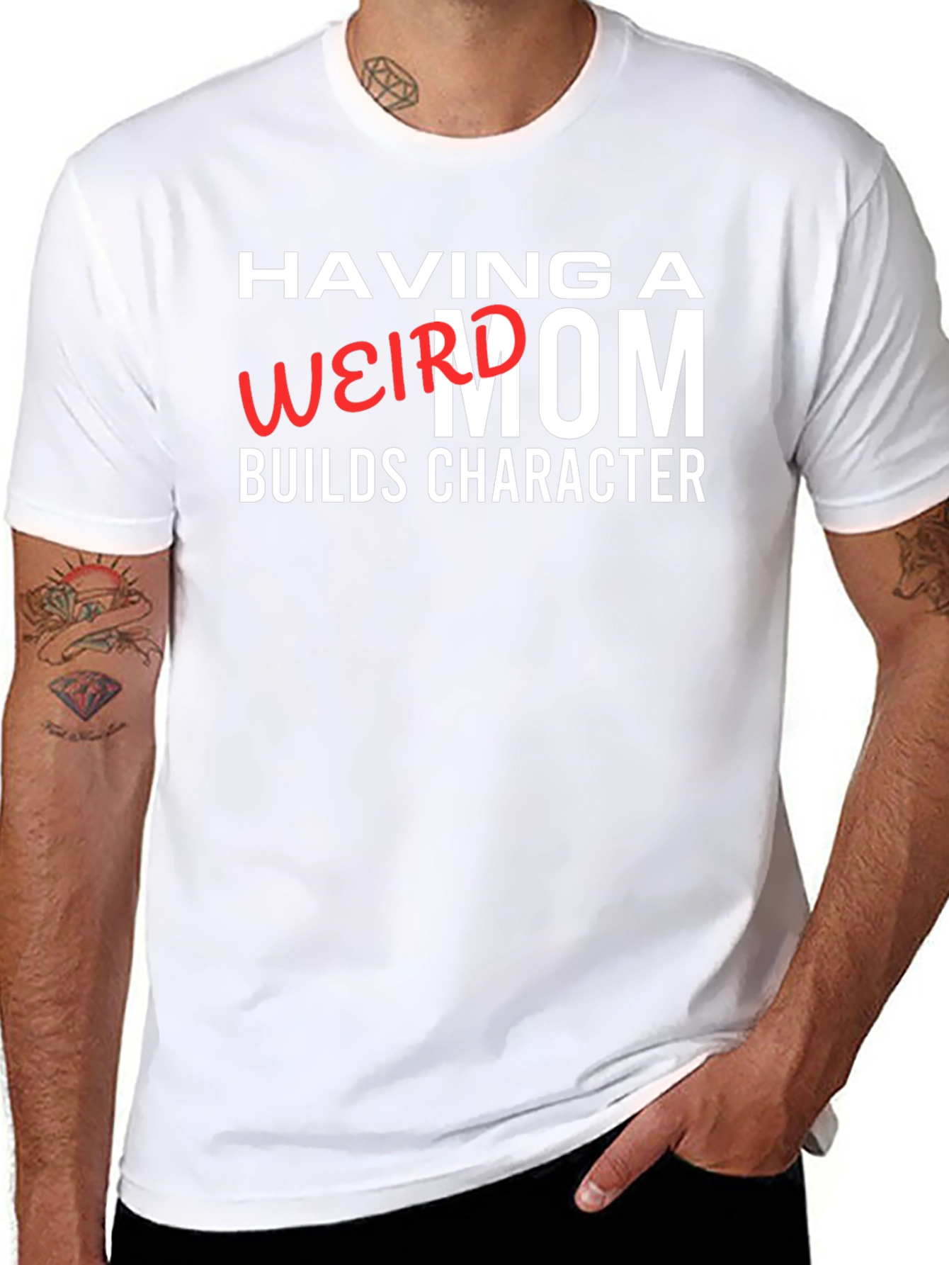 Having a Weird Mom Builds Character Graphic Tee