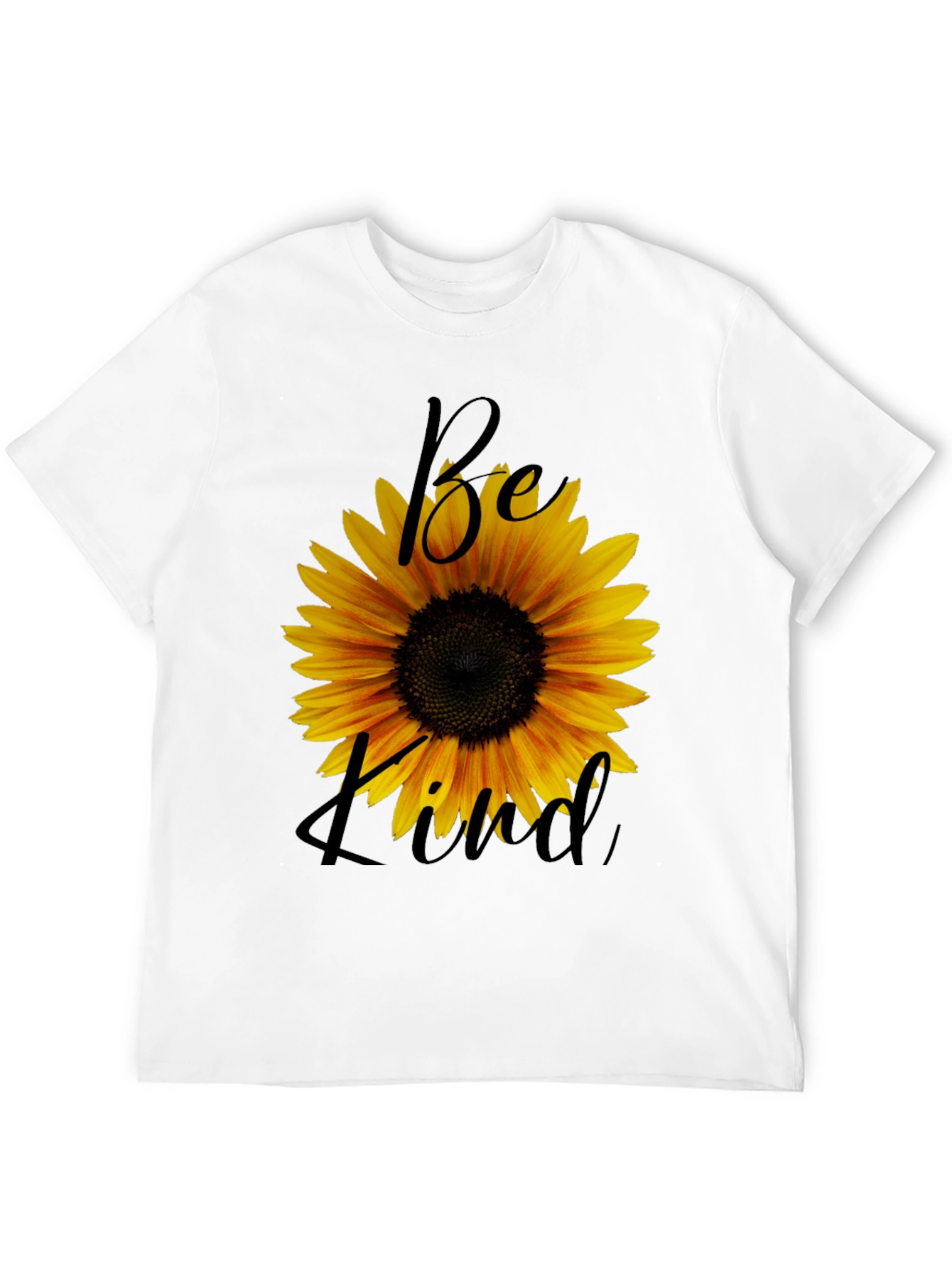 Sunflower Be Kind Graphic Black T-Shirt