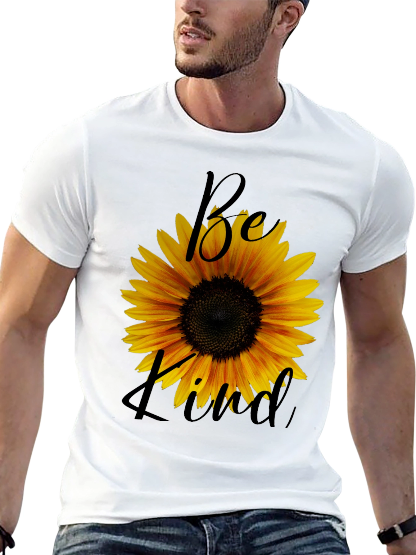 Sunflower Be Kind Graphic Black T-Shirt