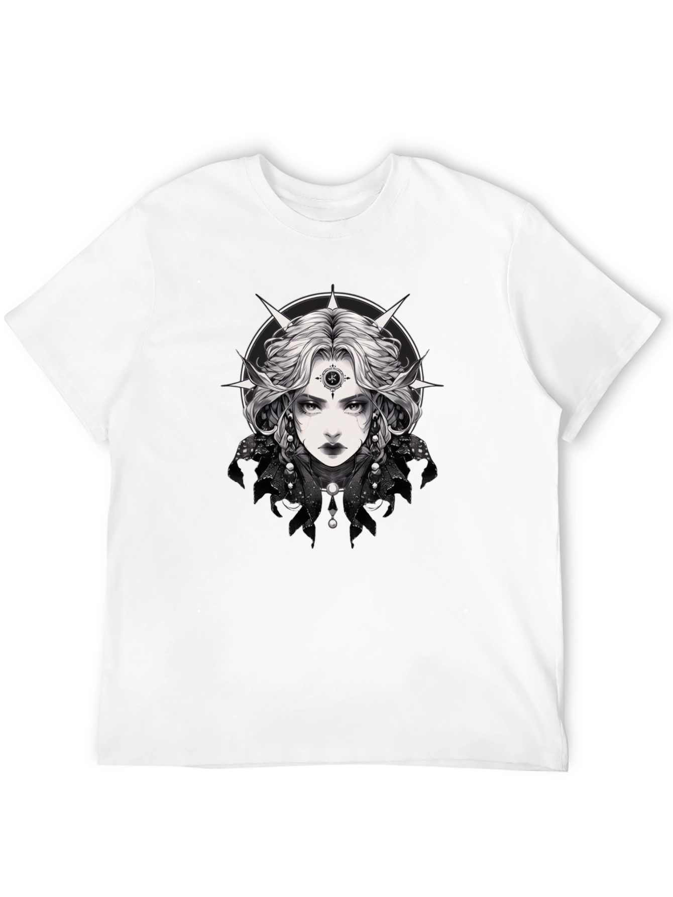 Gothic Witch Graphic Tee - Black Unisex T-Shirt
