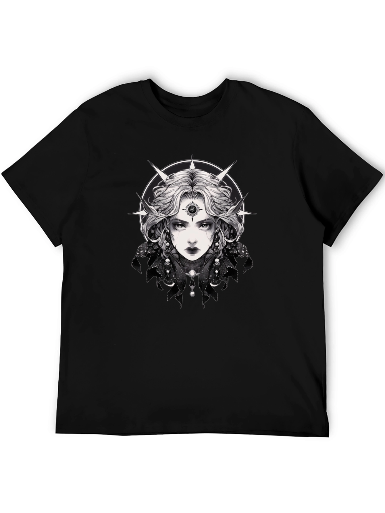 Gothic Witch Graphic Tee - Black Unisex T-Shirt