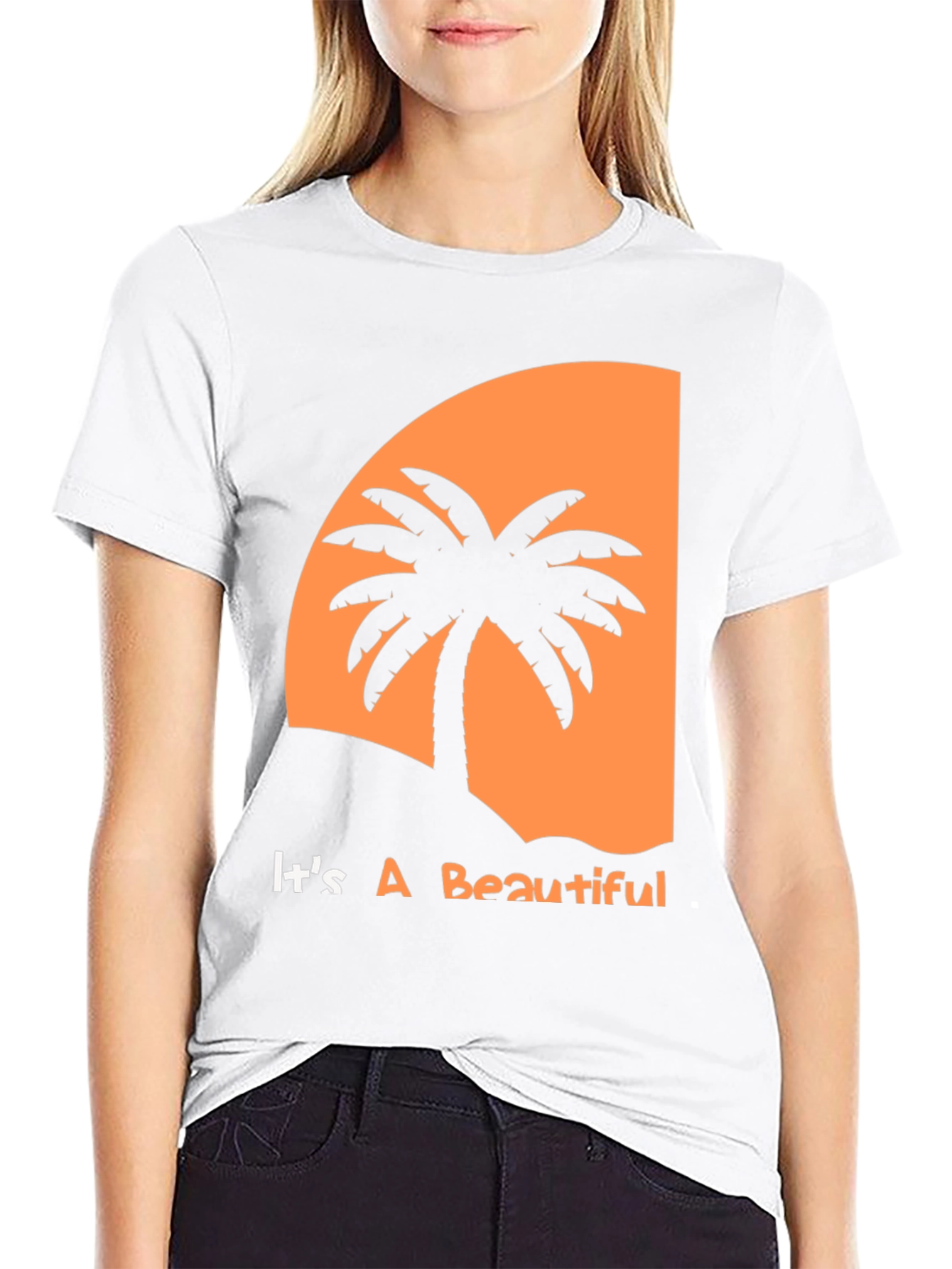 Tropical Sunset Palm Tree Graphic Tee