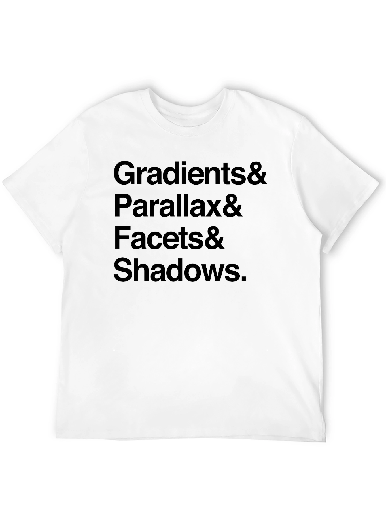 Gradients Parallax Facets & Shadows Black T-Shirt