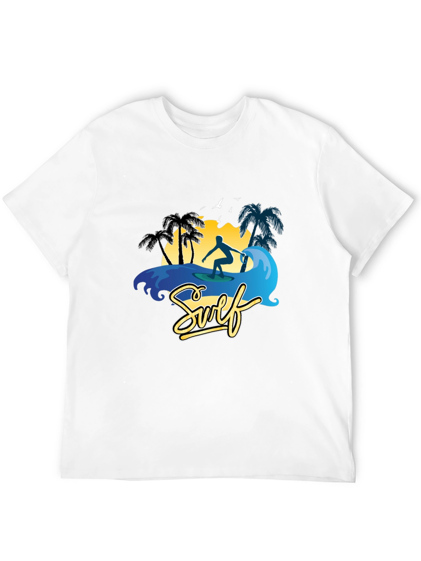 Surf Scene Graphic T-Shirt - Black