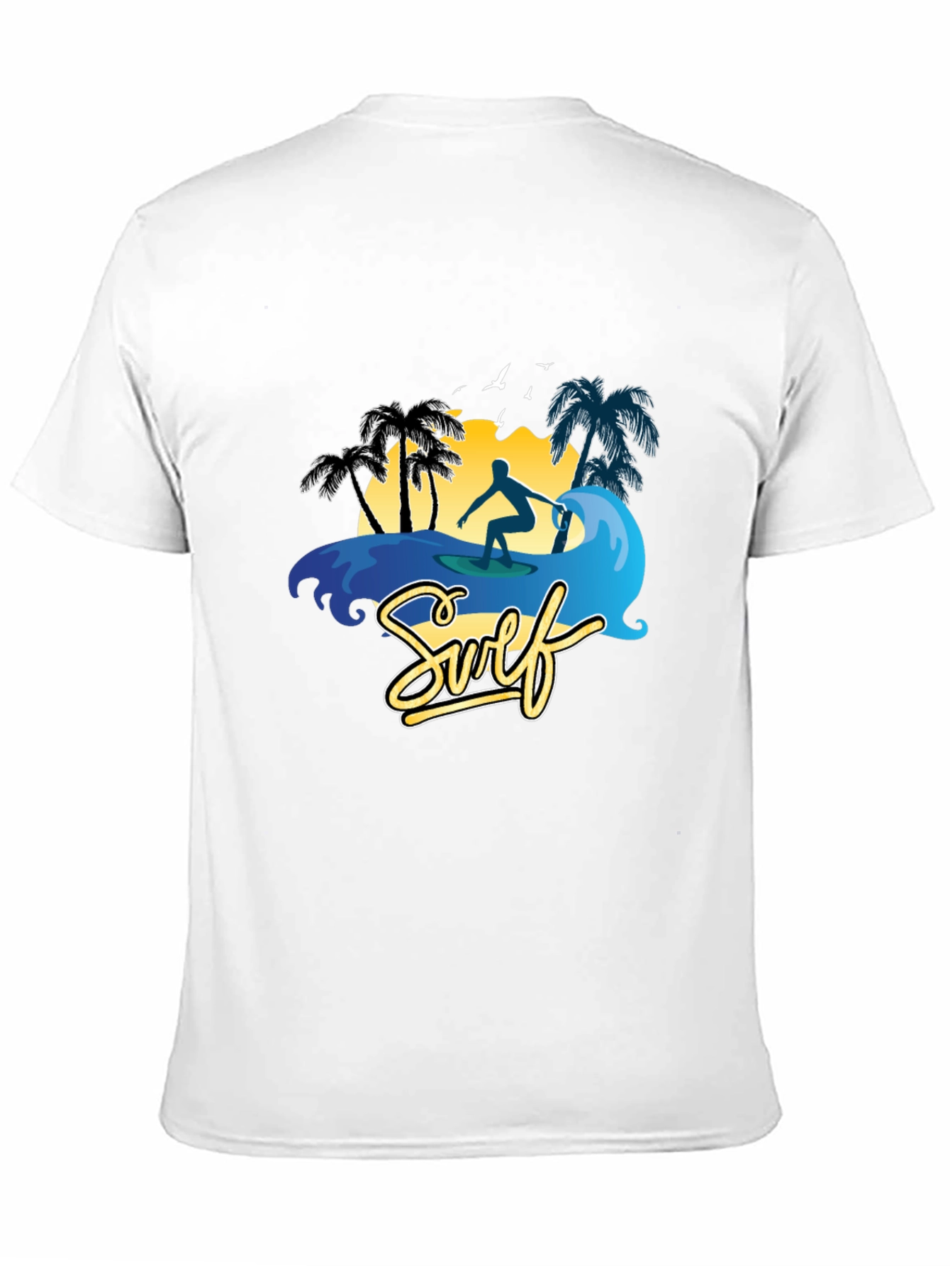 Surf Scene Graphic T-Shirt - Black